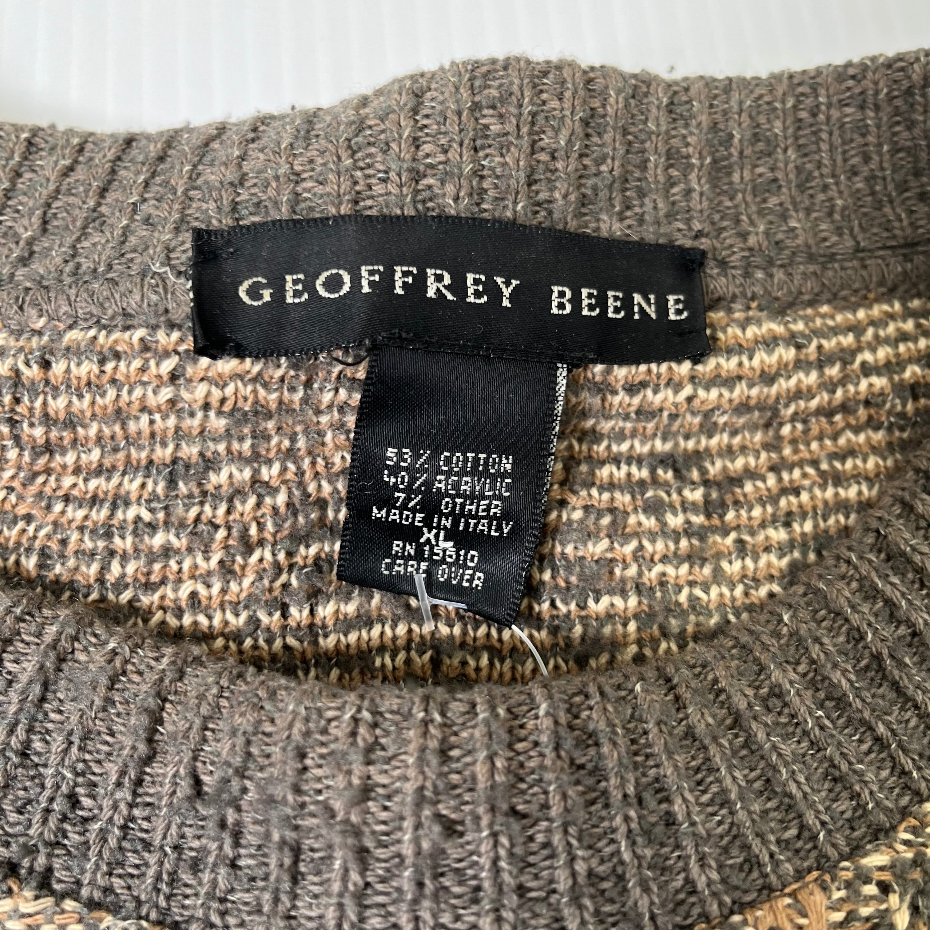 Vintage Geoffrey Beene Pattern Knit Sweater XL