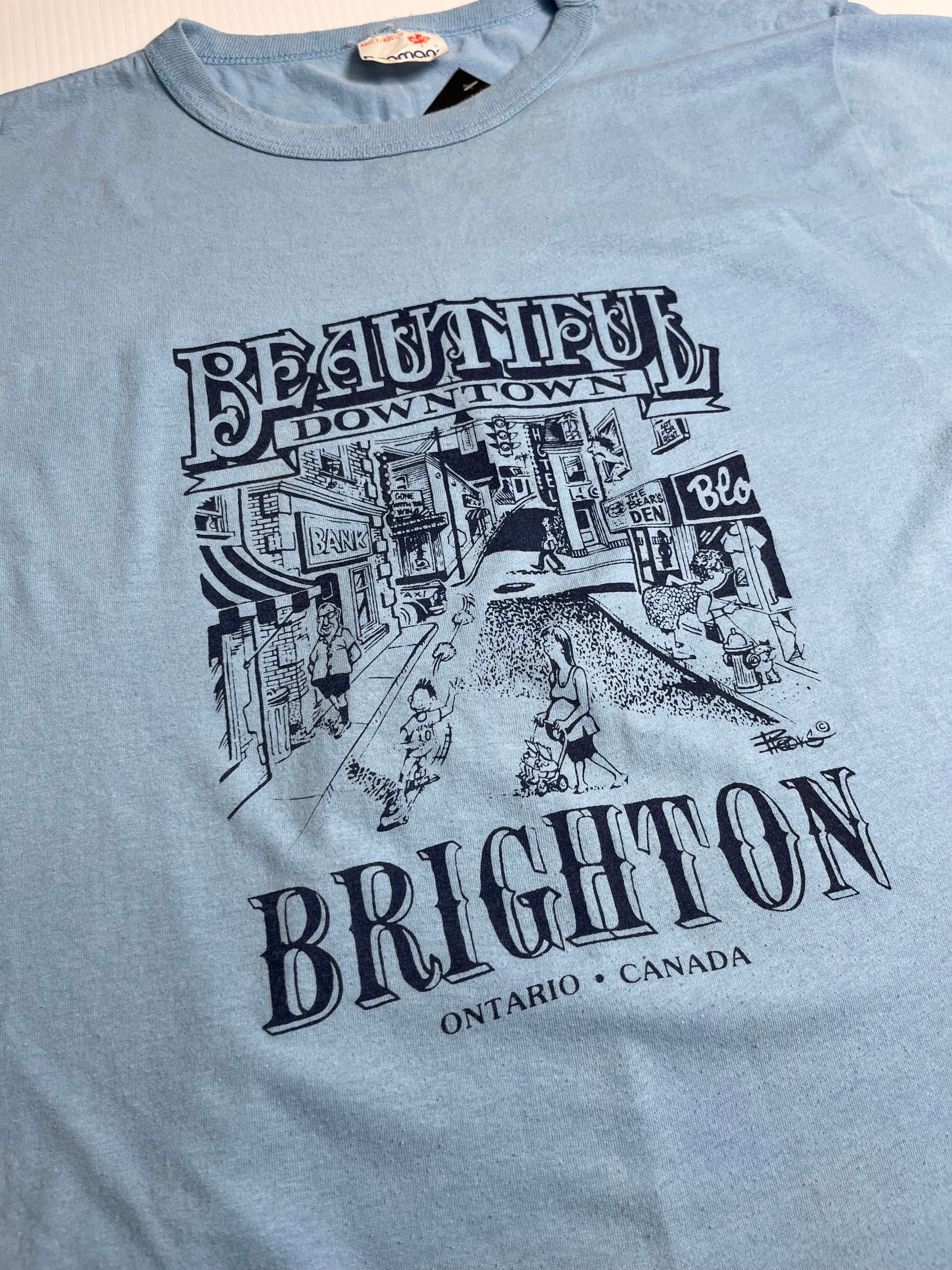 Vintage Downtown Brighton Graphic Tee L