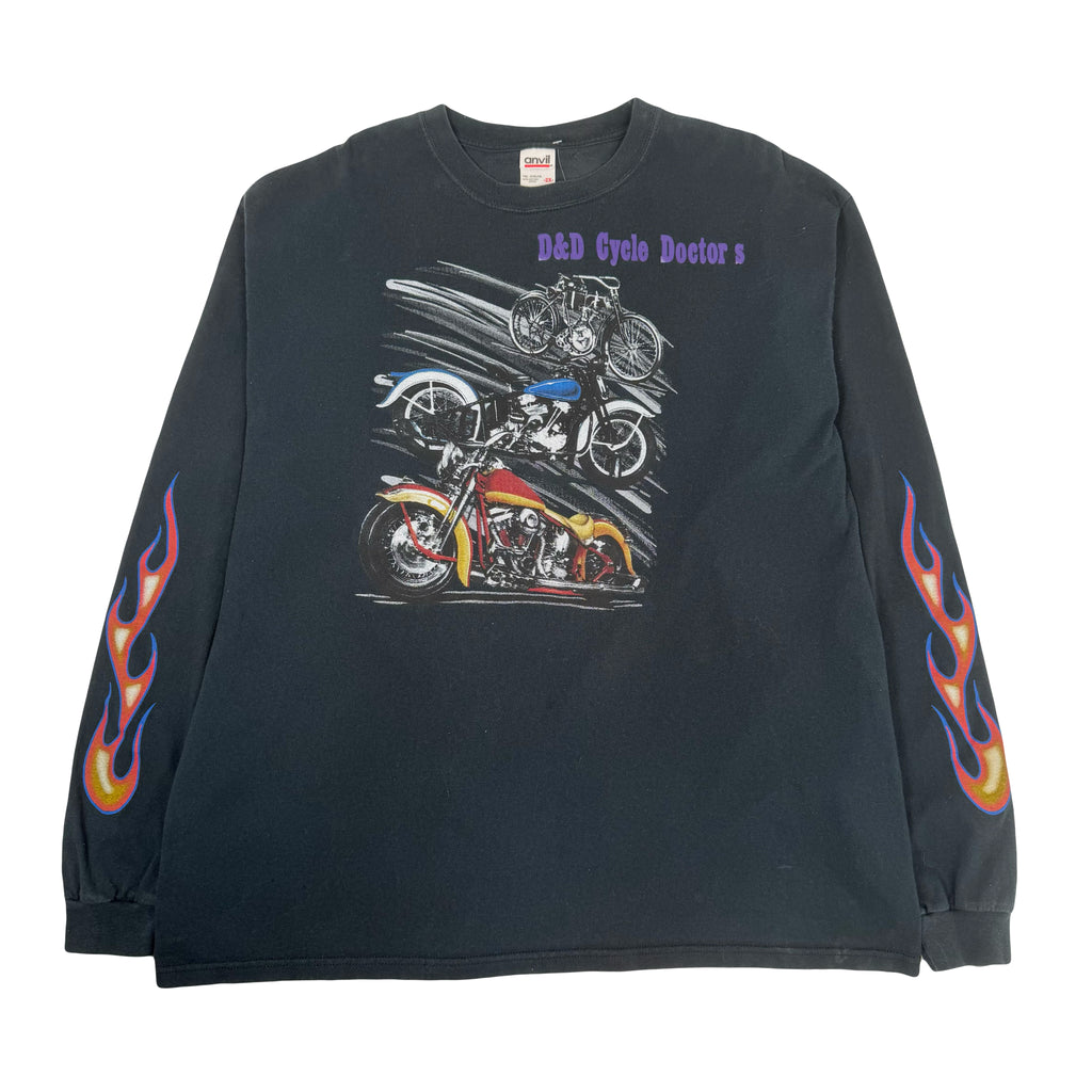 Vintage D&D Cycle Doctor Flame Longsleeve Shirt 2XL
