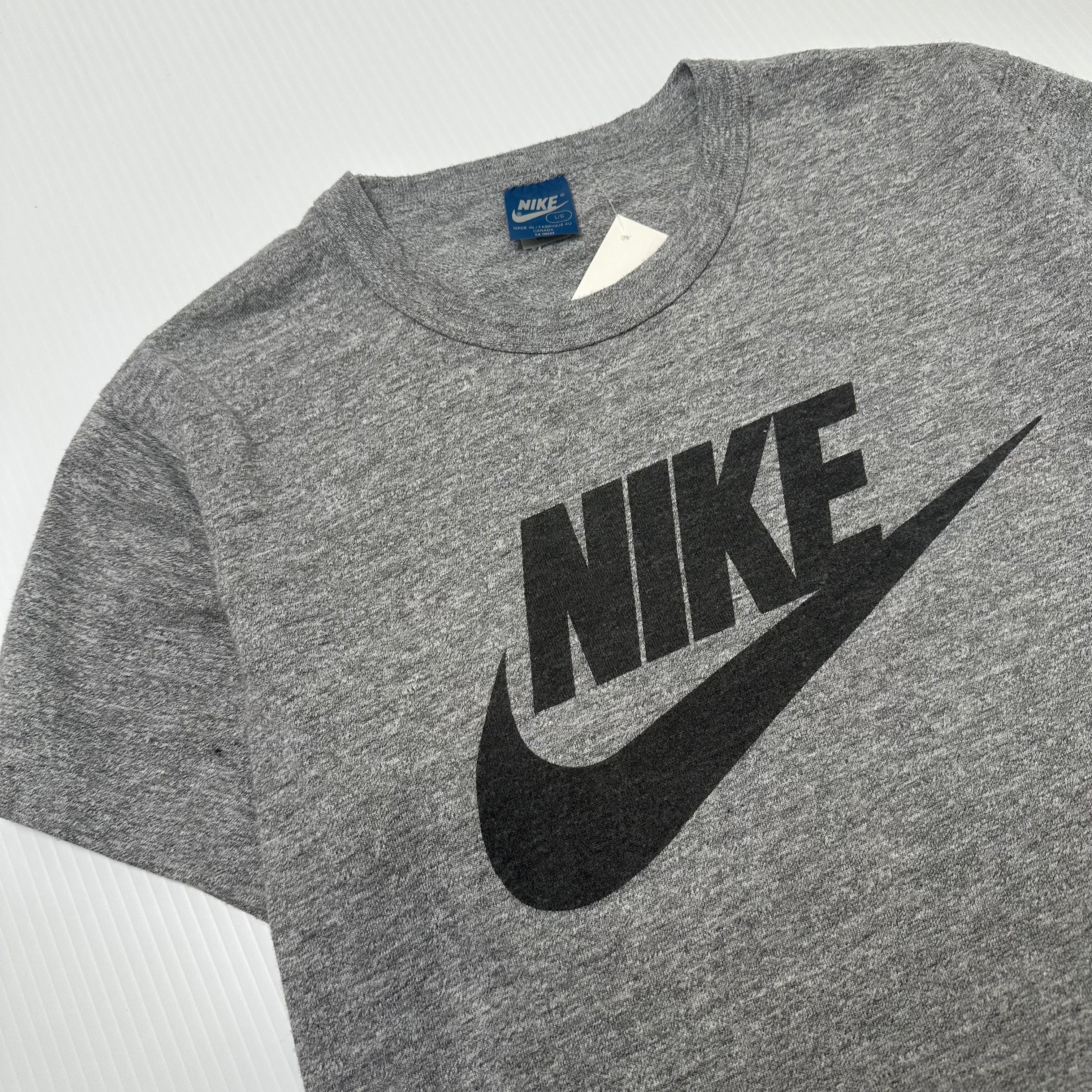 80s Nike Big Logo Cropped Tee M