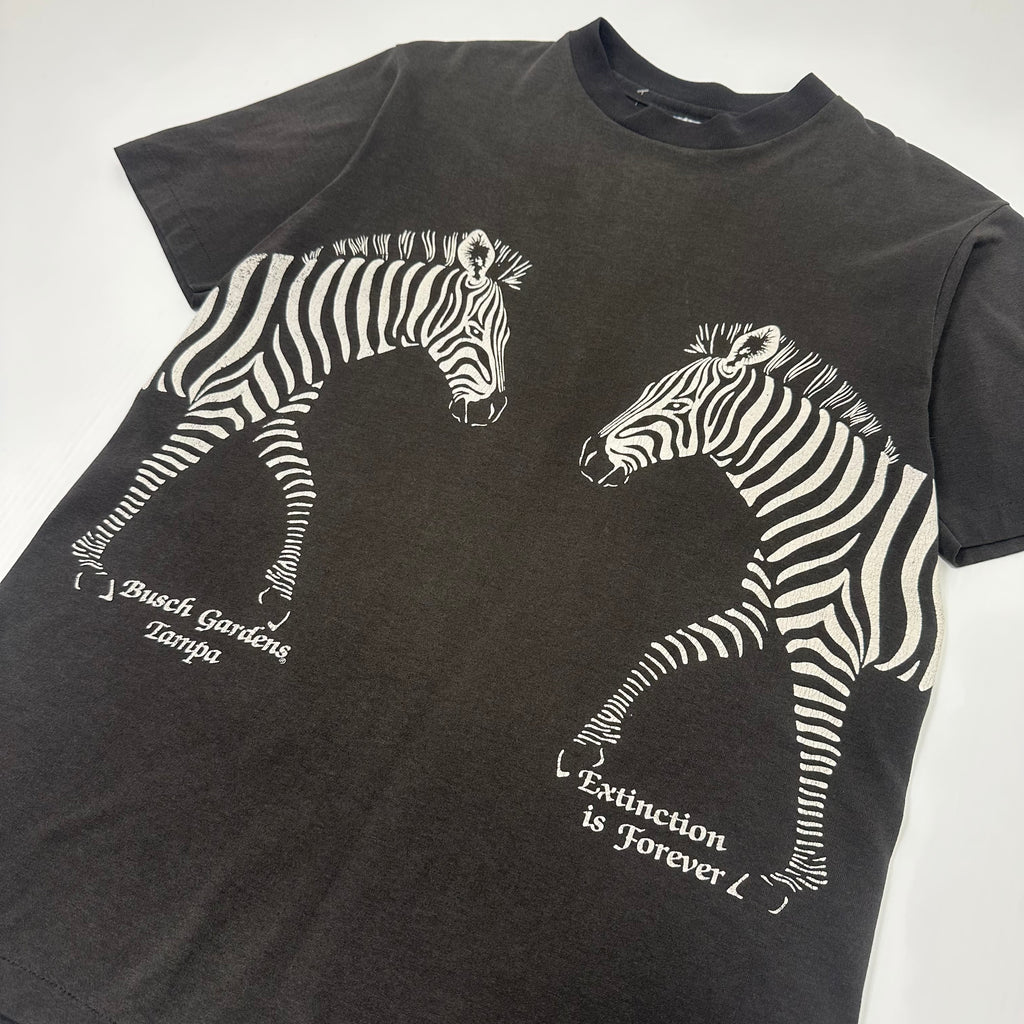 Vintage Busch Gardens Extinction Is Forever Zebra Tee M