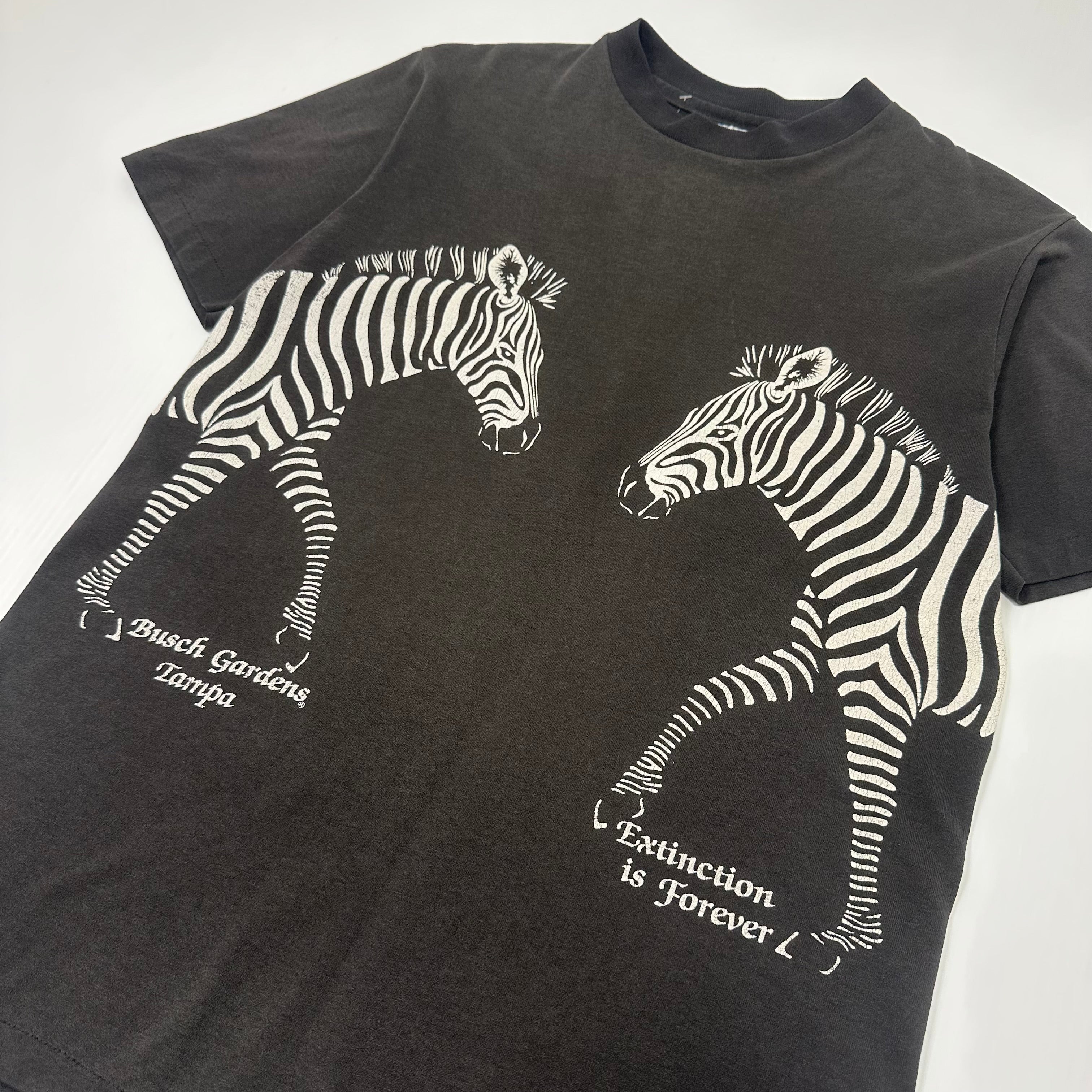Vintage Busch Gardens Extinction Is Forever Zebra Tee M
