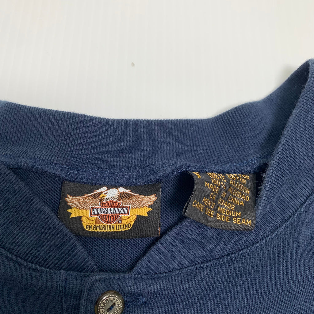 Harley Davidson Bleach Dyed V-Twin Power Henley LS M
