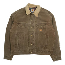 Load image into Gallery viewer, Carhartt Brown Blanket Lined Trucker Jacket M
