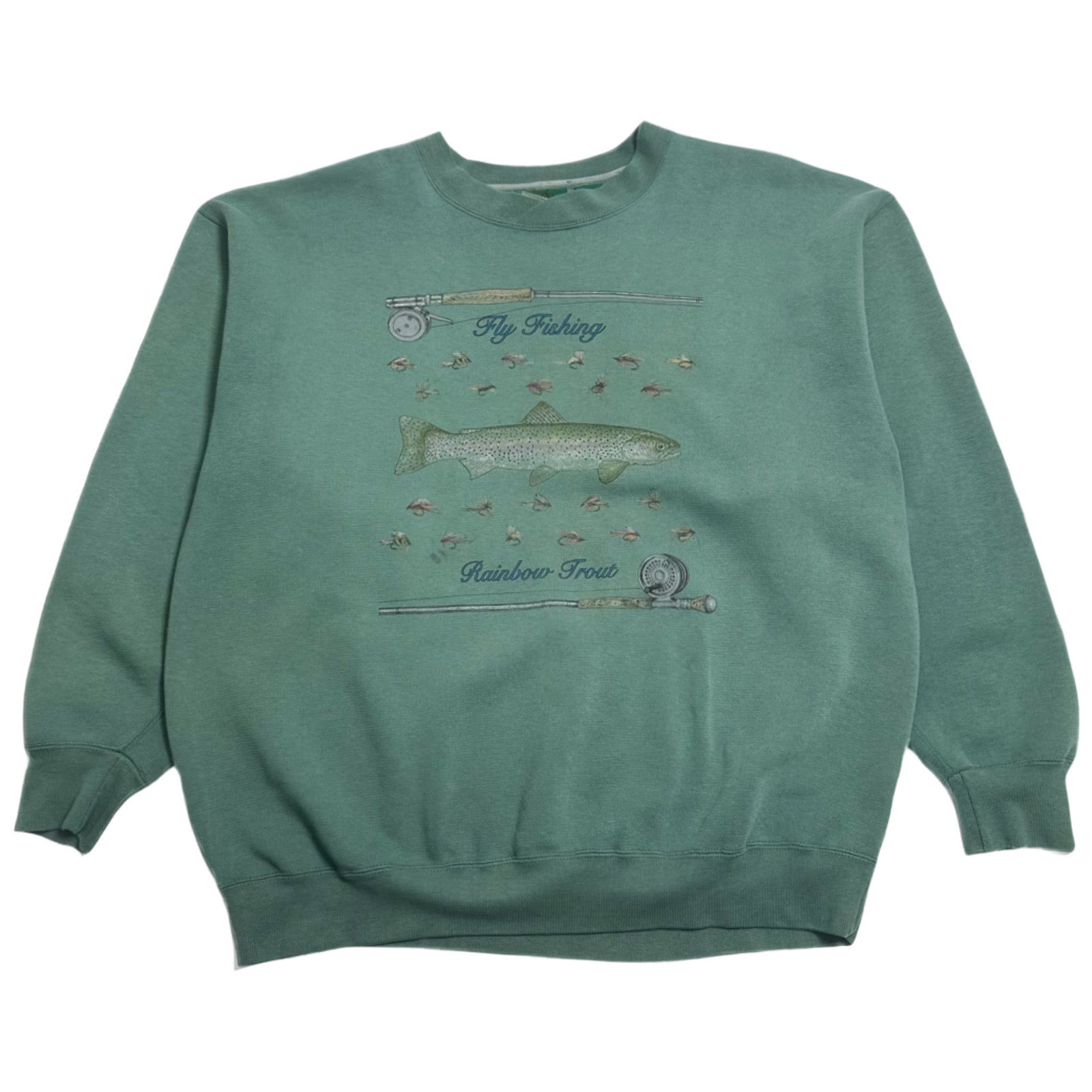 Vintage Fly Fishing Graphic Crewneck XL