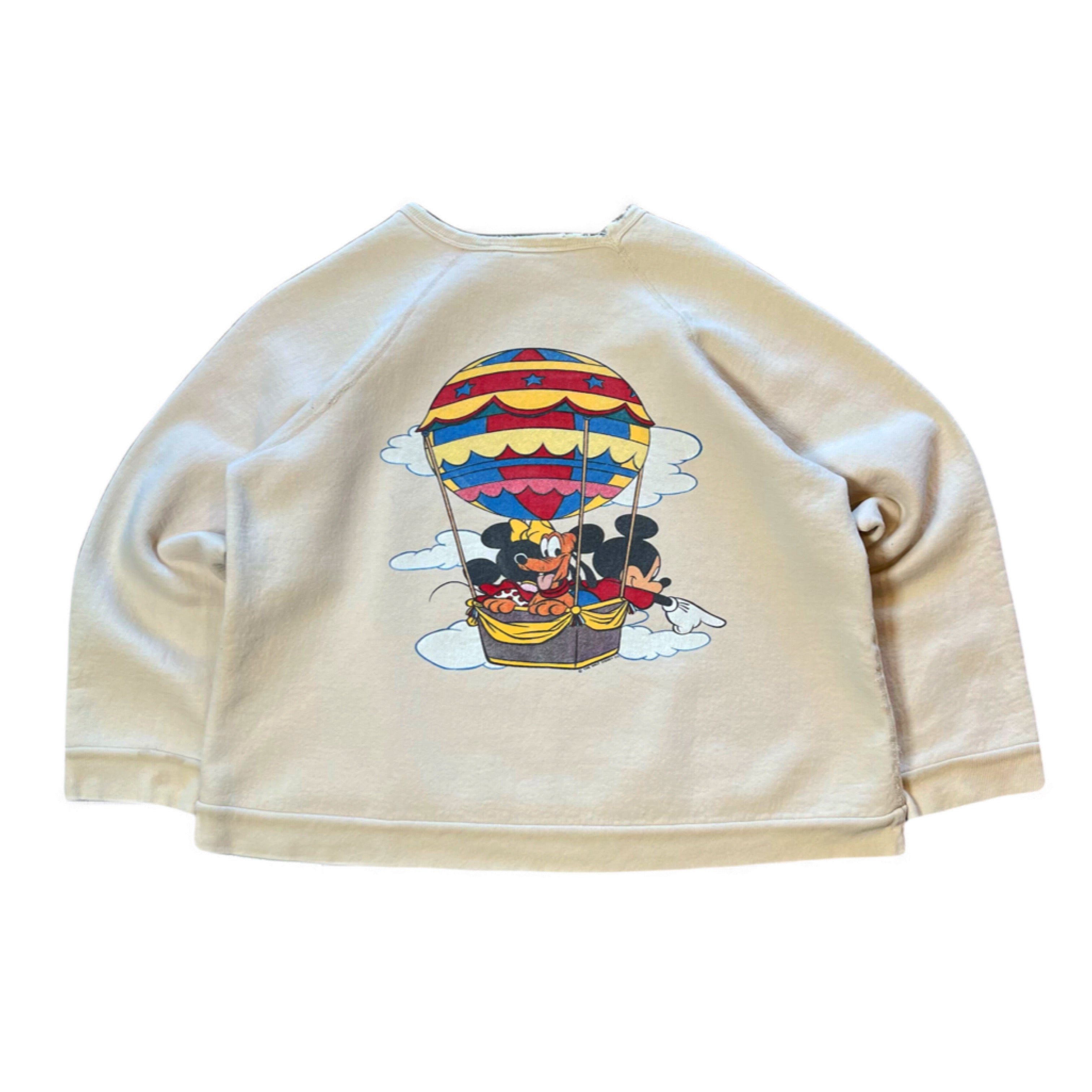 80s Walt Disney Mickey & Minnie Hot Air Balloon Crewneck S
