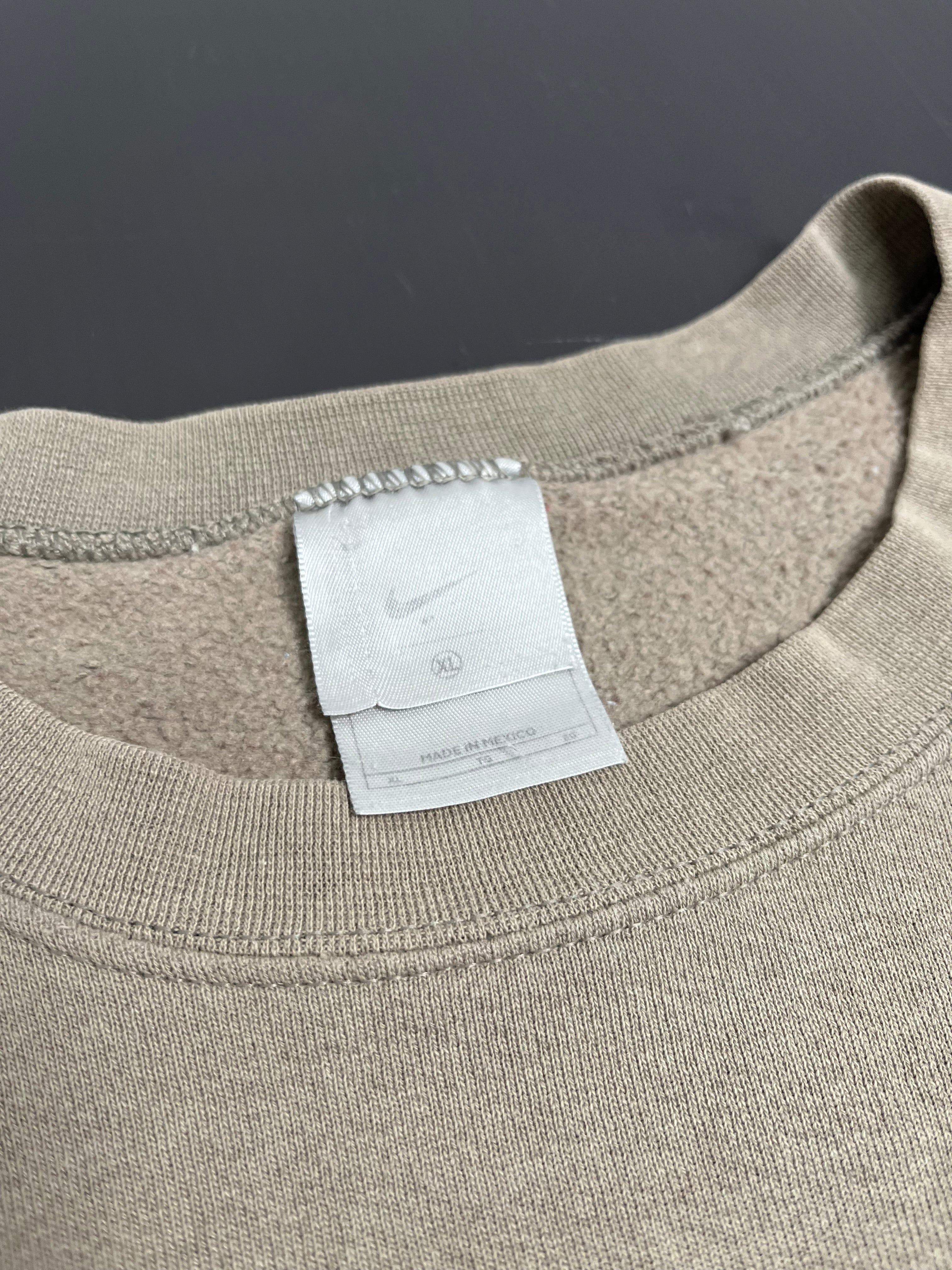 Y2K Nike Washed Brown Swoosh Crewneck XL