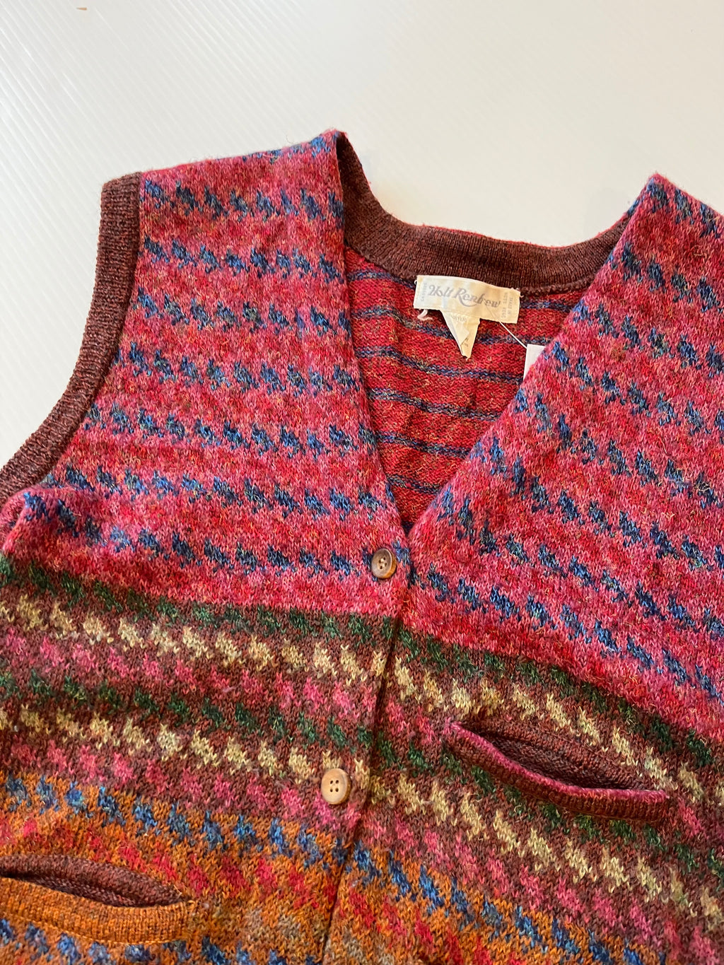 Vintage Holt Renfrew Patterned Sweater Vest S