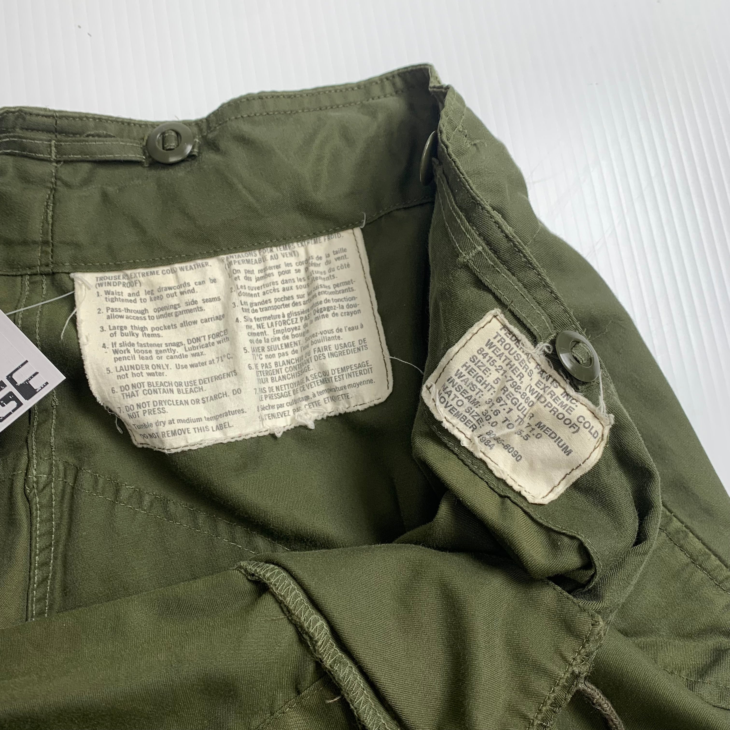 Vintage Military Extreme Cold Weather Cargo Trousers 38