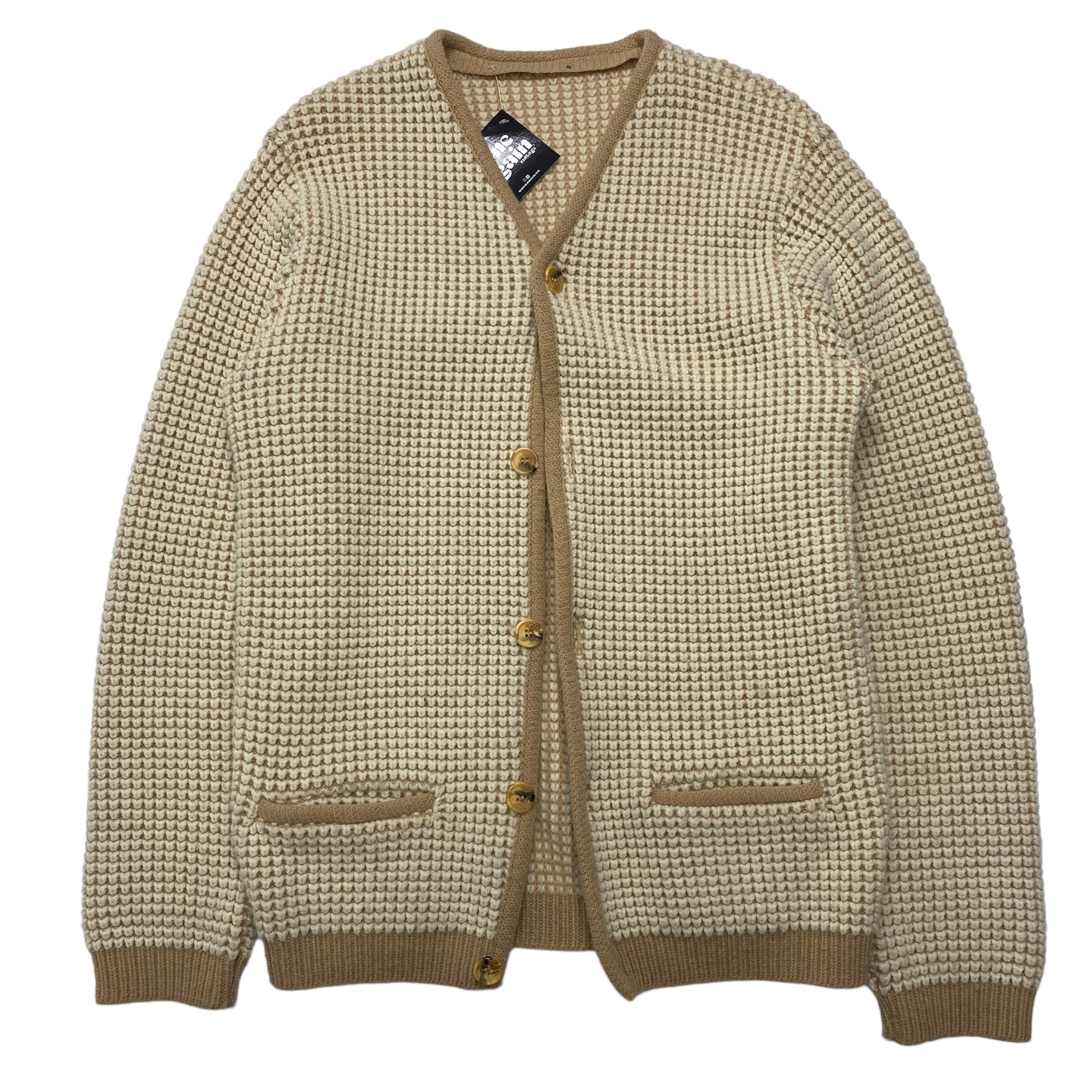 Vintage Cream/Brown Cardigan L
