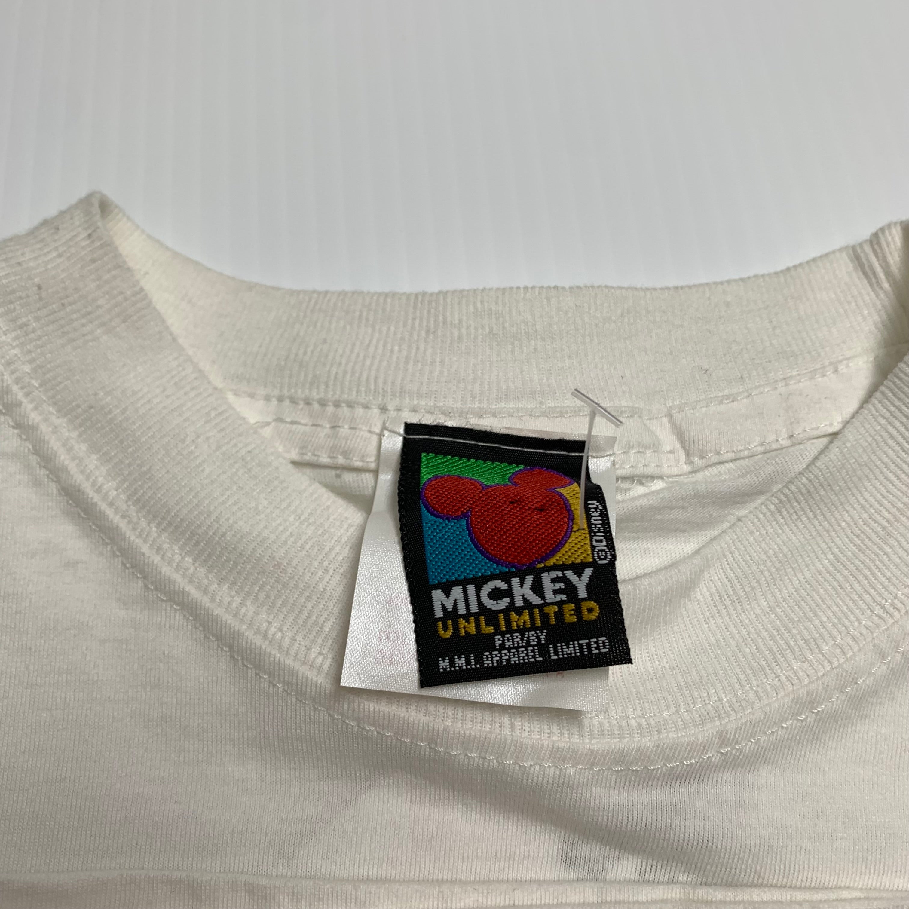90’s White Mickey Mouse Tee M