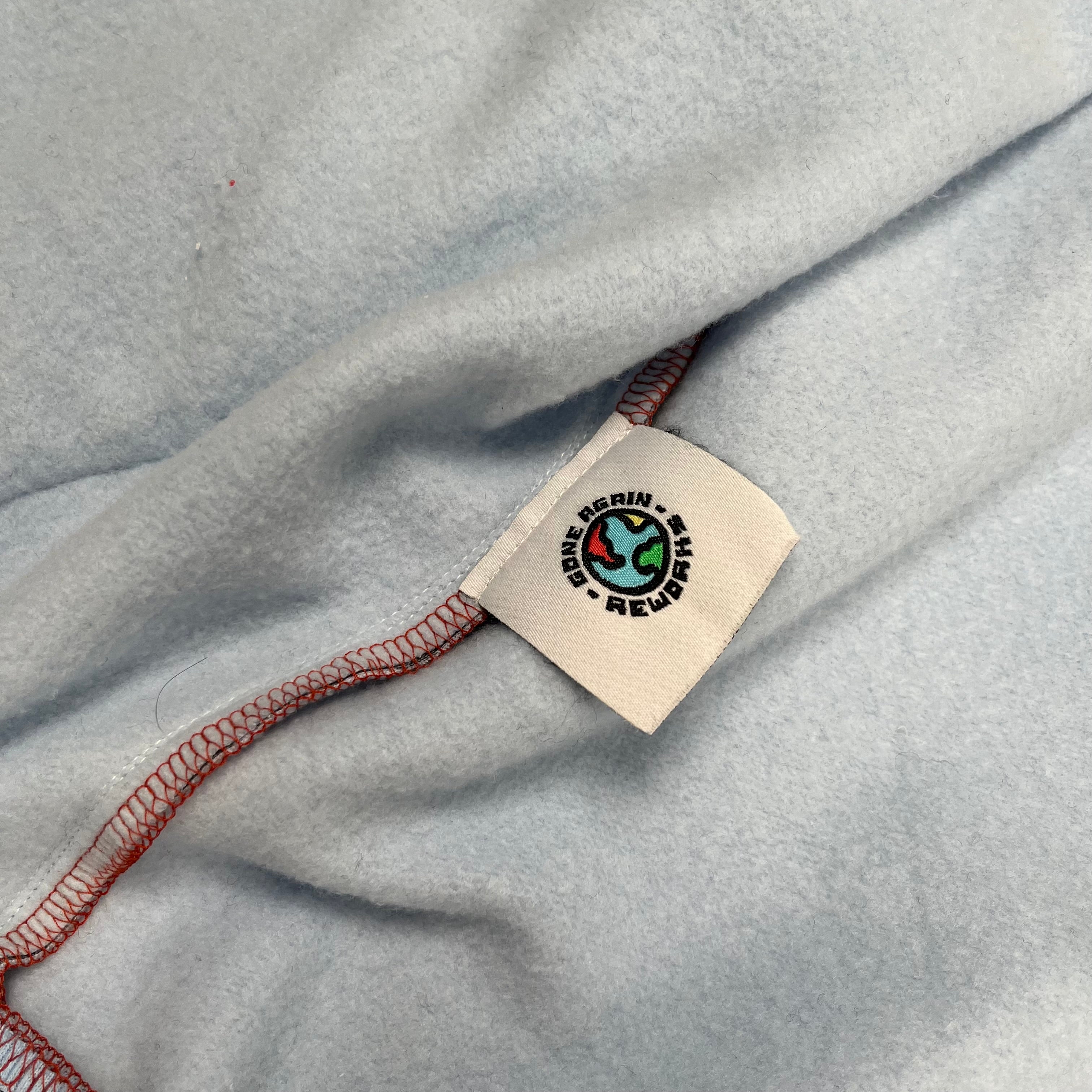 Rework Baby Blue Double Zip Hoodie L