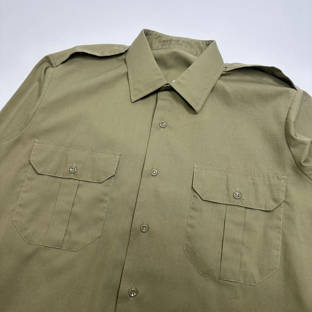 1975 Military Double Pocket Dress Shirt XL