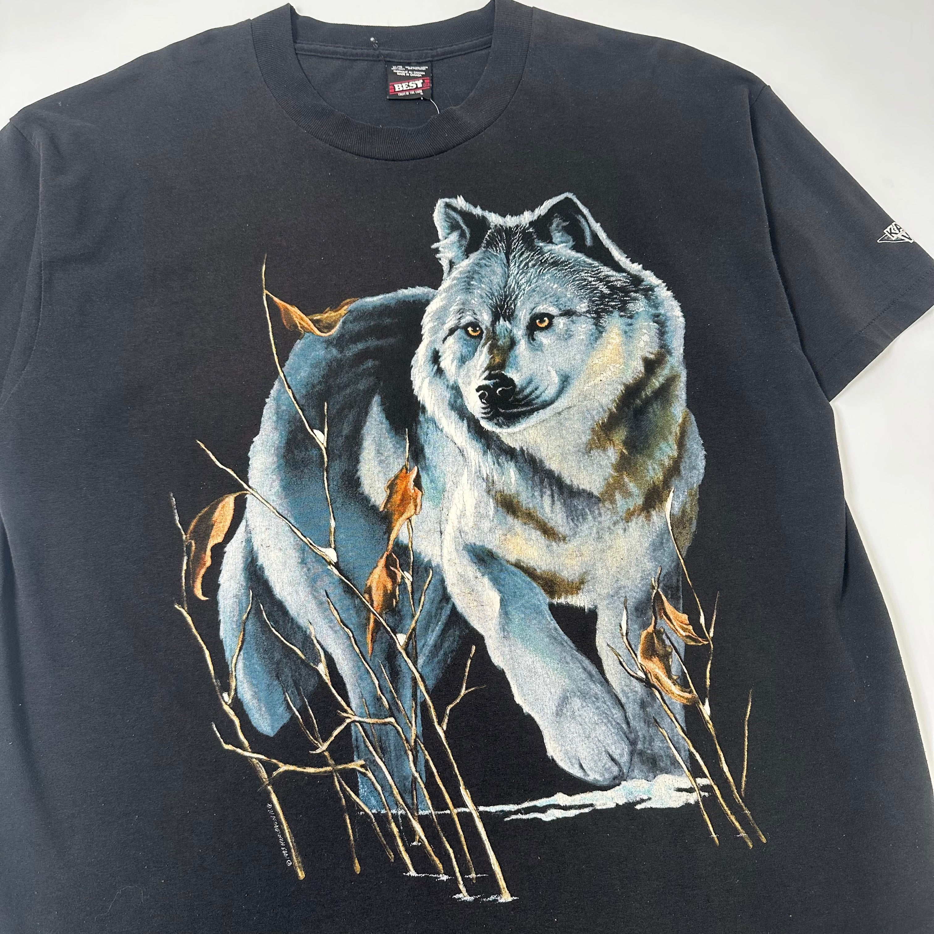 Vintage Winter Wolf Graphic Tee XL