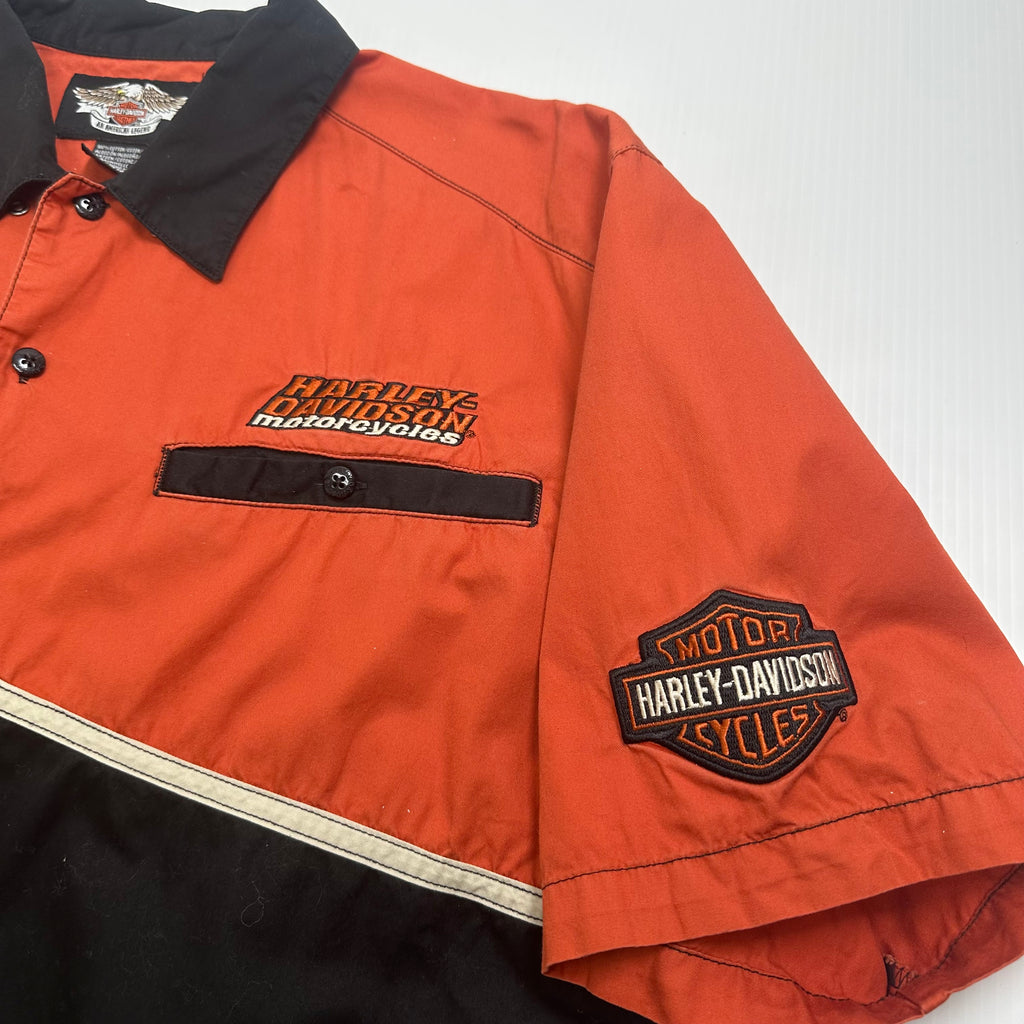 Harley Davidson Mechanic Short Sleeve Button Up Shirt XXL