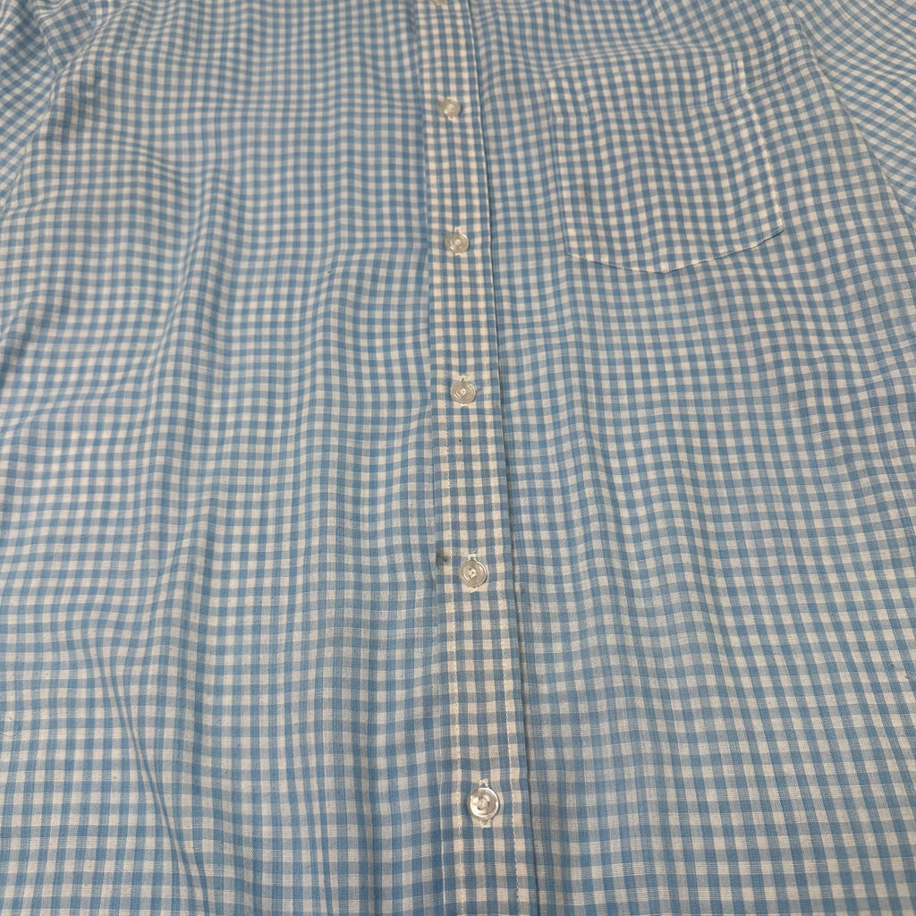 Vintage Christian Dior Gingham Plaid Short Sleeve Button Up Shirt L