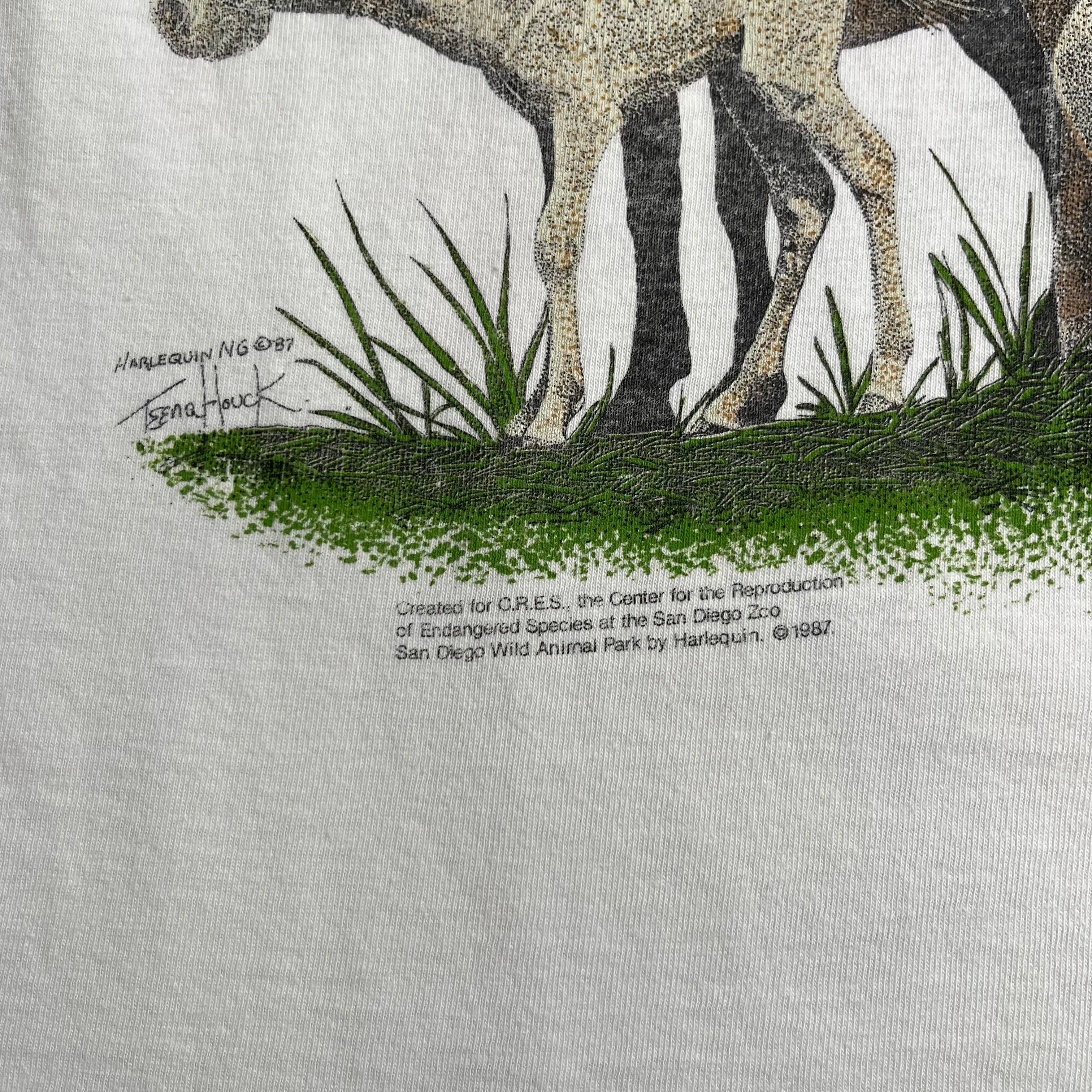 1987 Harlequin San Diego Zoo Animals Graphic Tee L