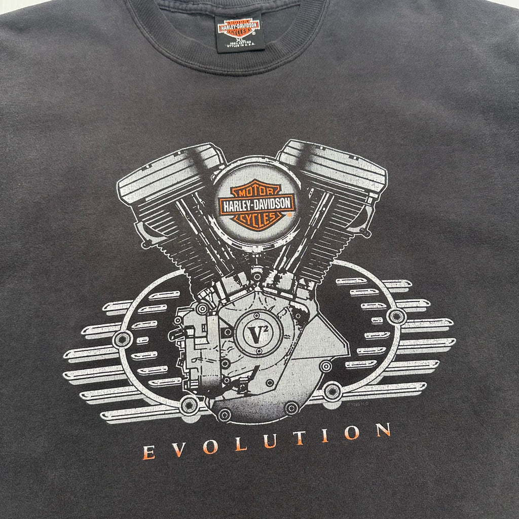 Vintage Harley Davidson Engine Evolution Oman Faded Tee XL