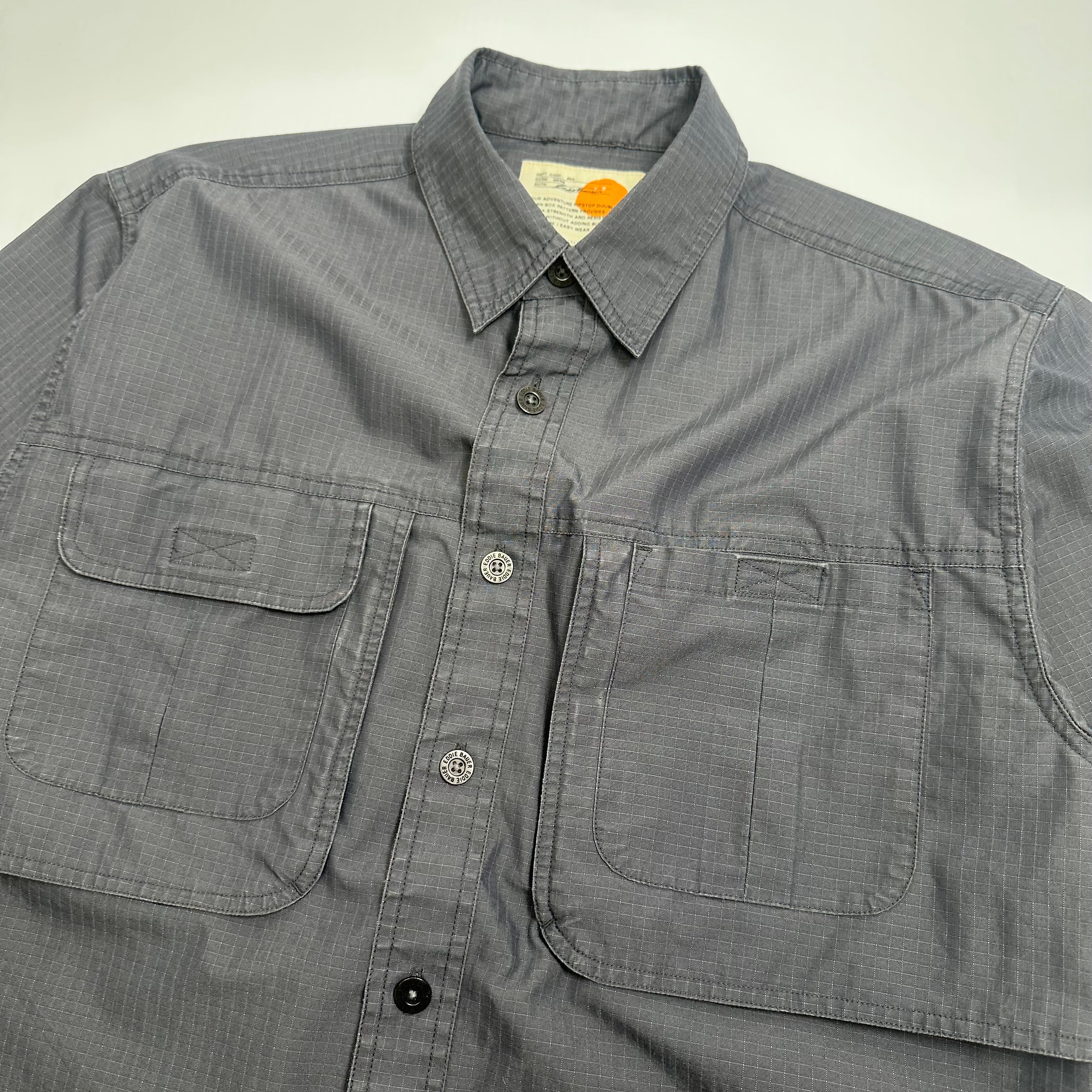 Eddie Bauer Ripstop Short Sleeve Button Up Shirt M