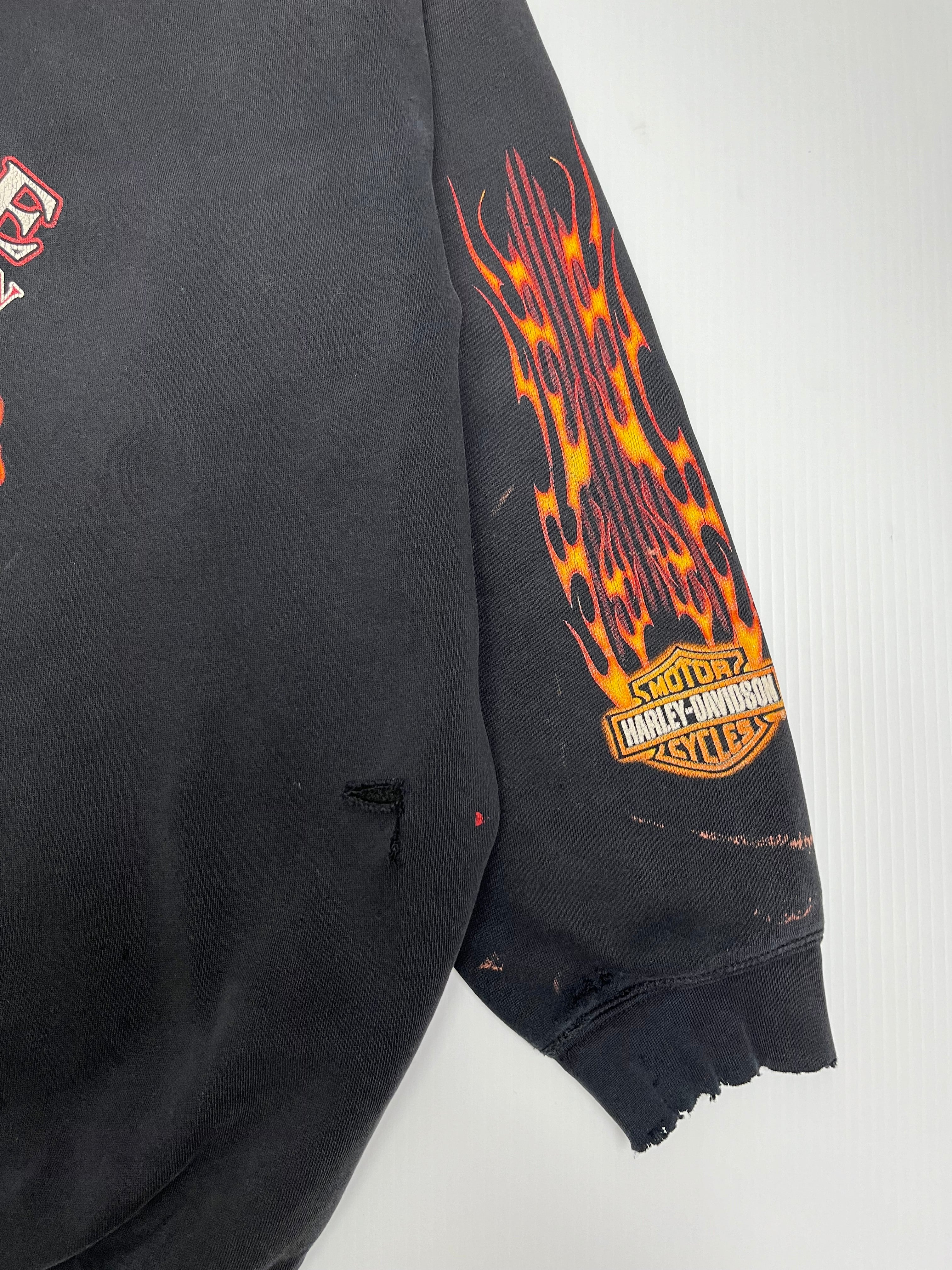 Harley Davidson Heritage Edmonton Distressed Zip Hoodie 3XL