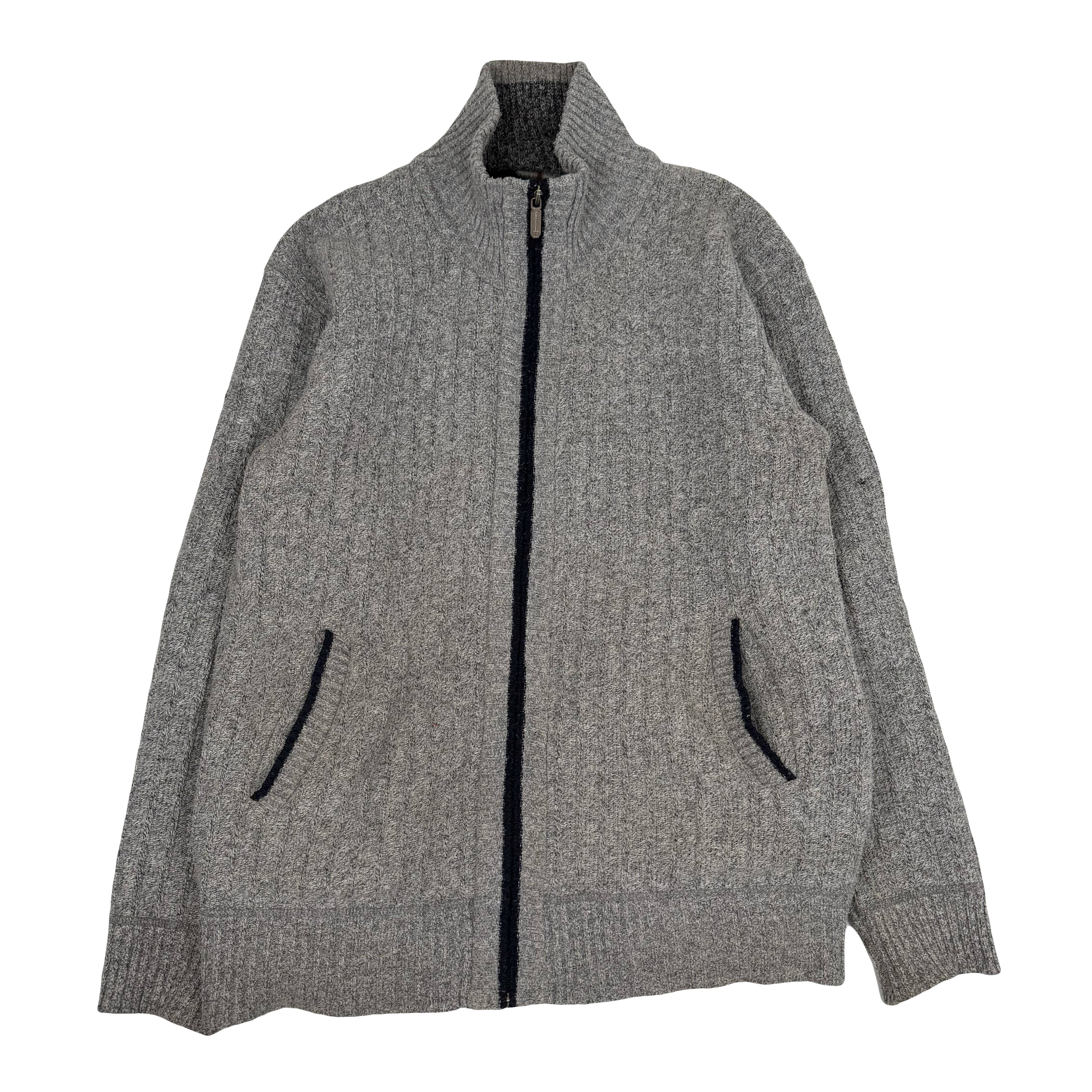 Sergio Louis Plaid Lined Full Zip Sweater L