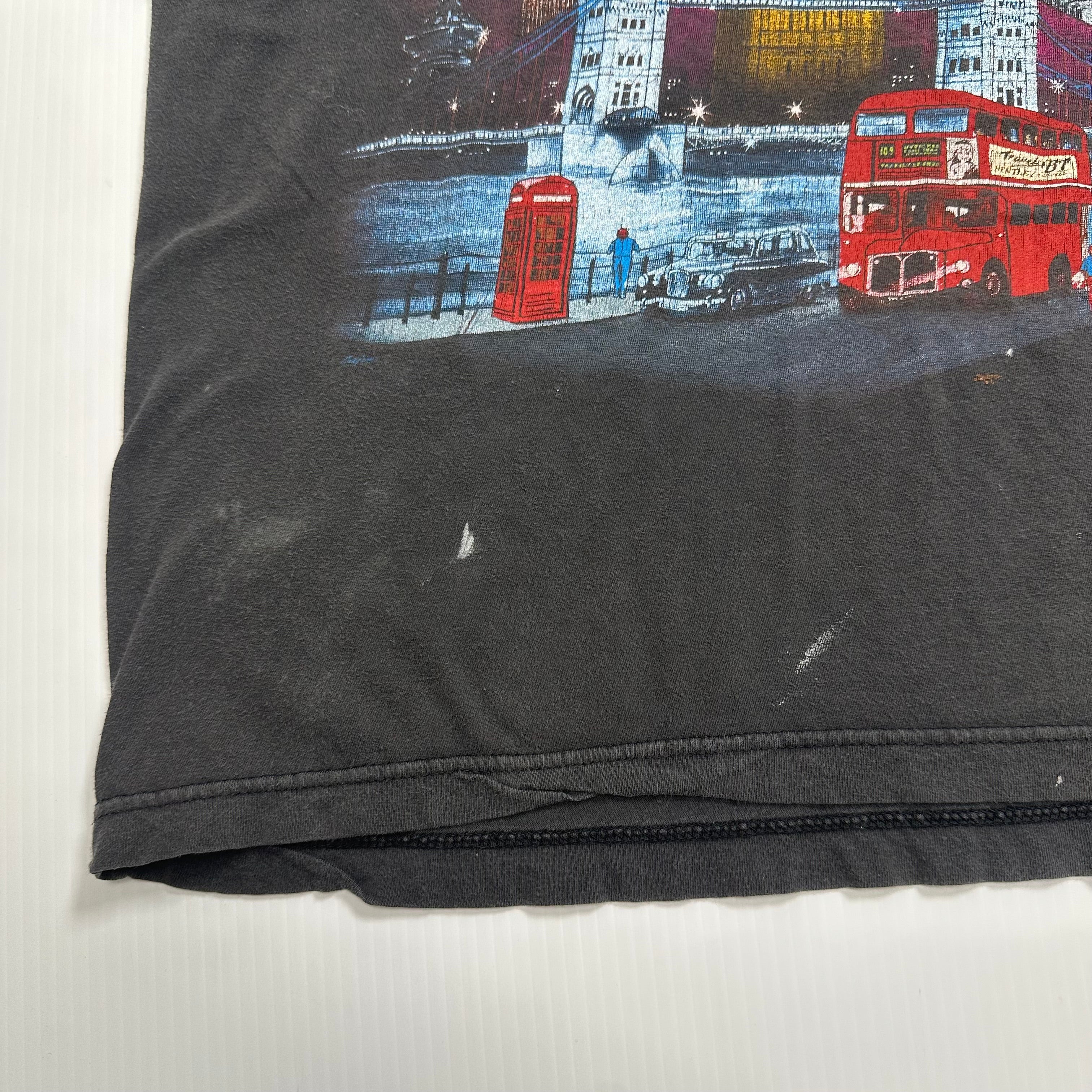 Vintage London Big Ben Faded Graphic Tee L