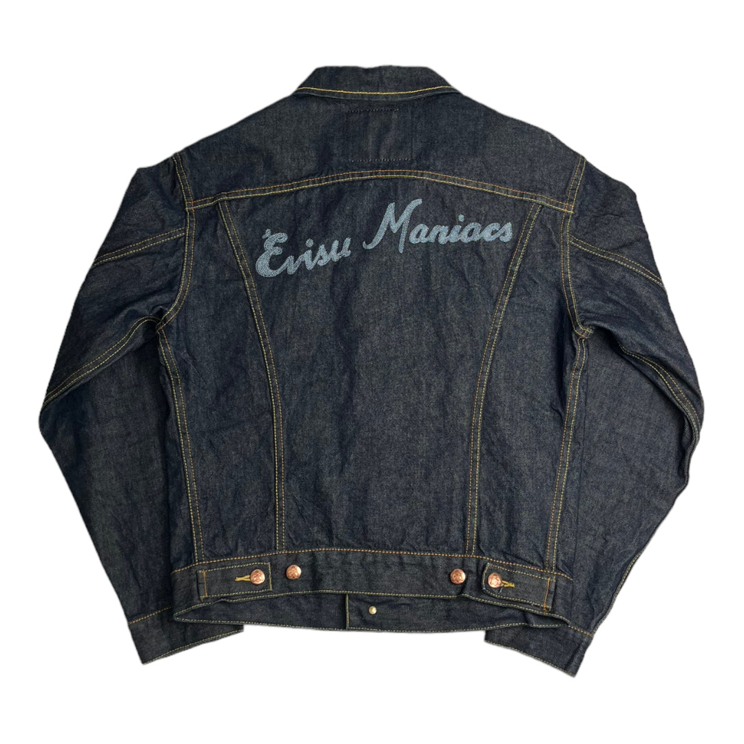 Evisu Maniacs Dark Wash Denim Jacket Women's XL