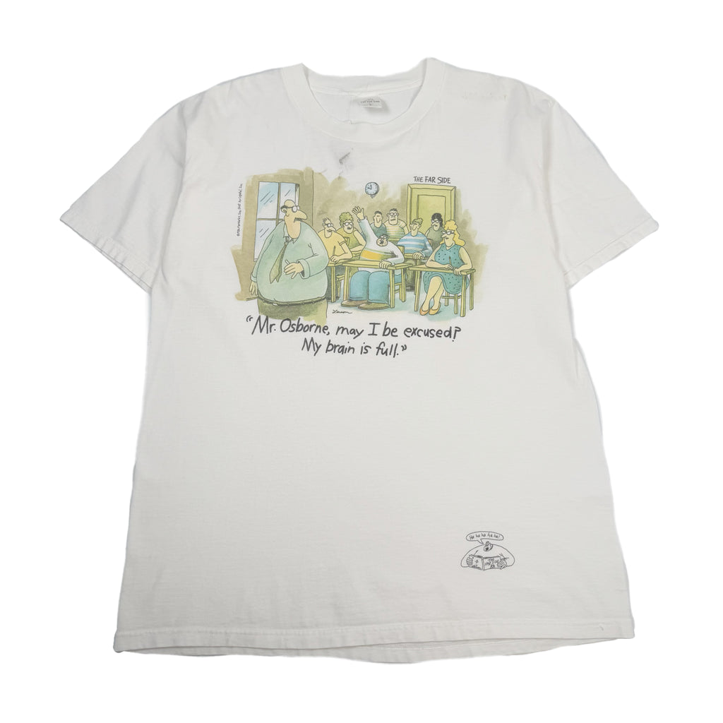 Vintage The Far Side My Brain Is Full Comic Tee L