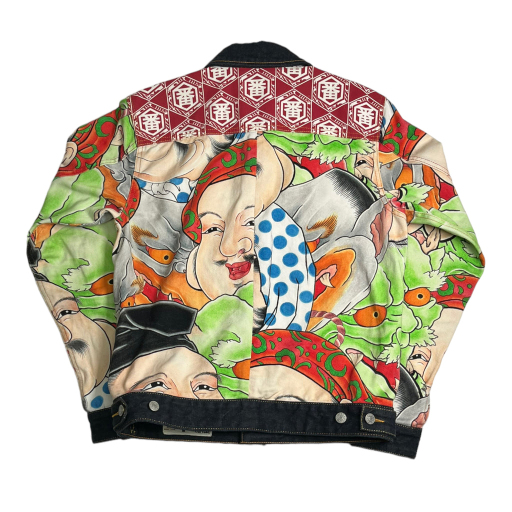 Evisu Faces AOP Denim Jacket M