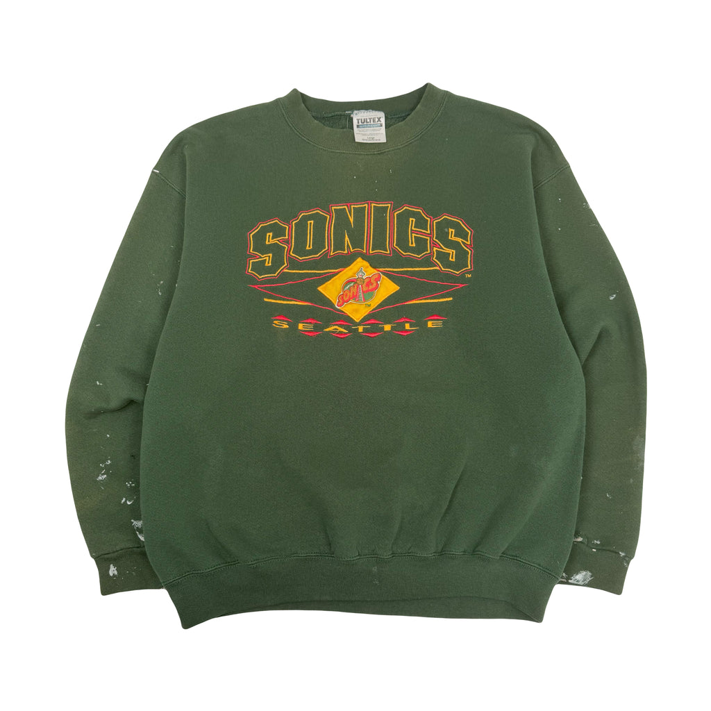 Vintage Seattle Sonics Painted Crewneck L