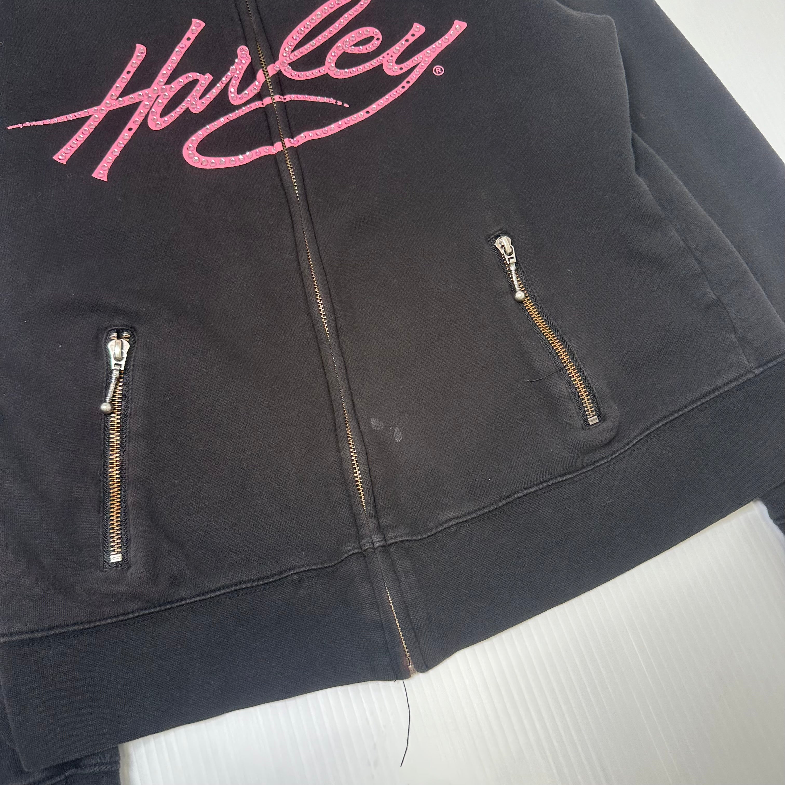 Harley Davidson Jewel Logo Zip Hoodie Women's M