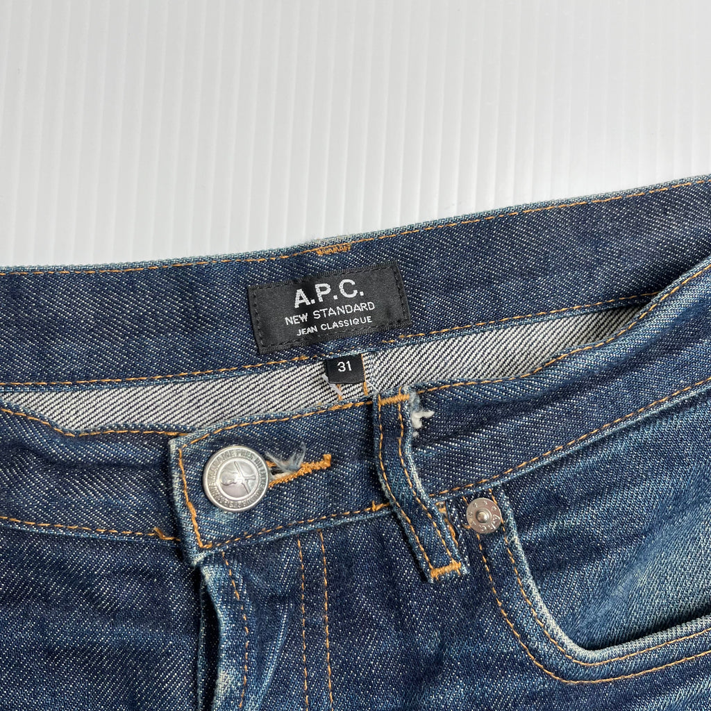 A.P.C. Reworked Baggy Dark Wash Denim Shorts 31