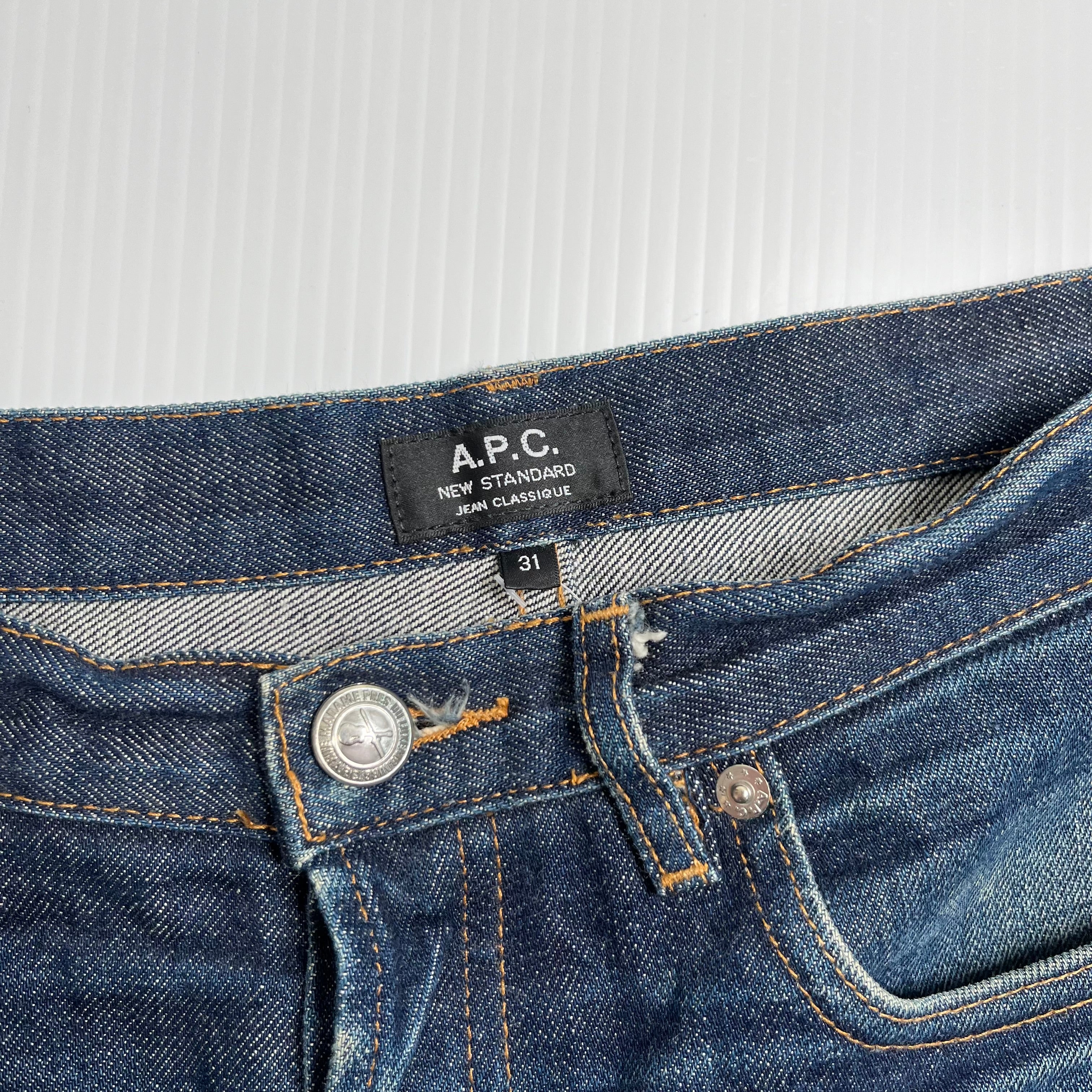 A.P.C. Reworked Baggy Dark Wash Denim Shorts 31