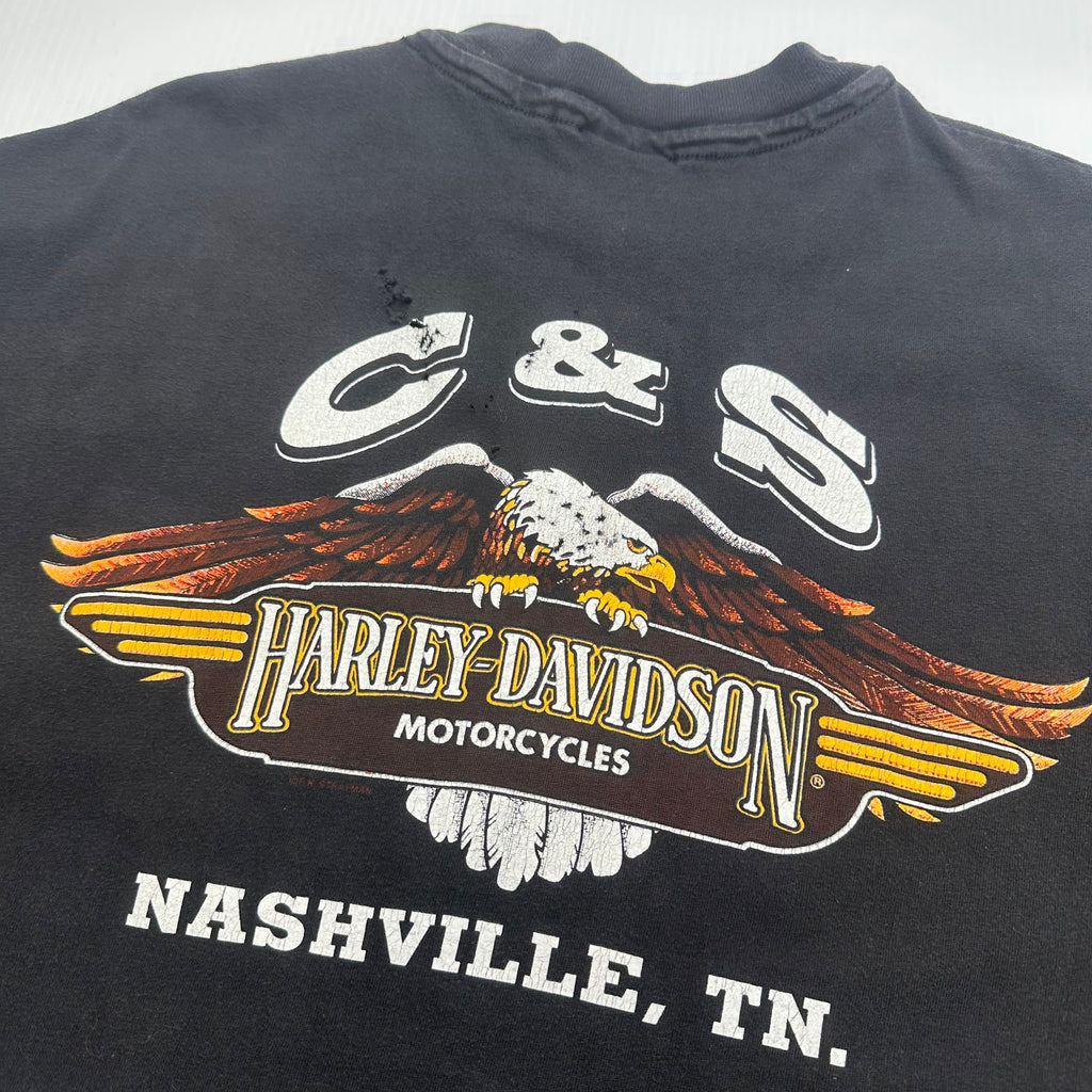 90s Harley Davidson Nashville Tennessee Eagle Pocket Tee XXL