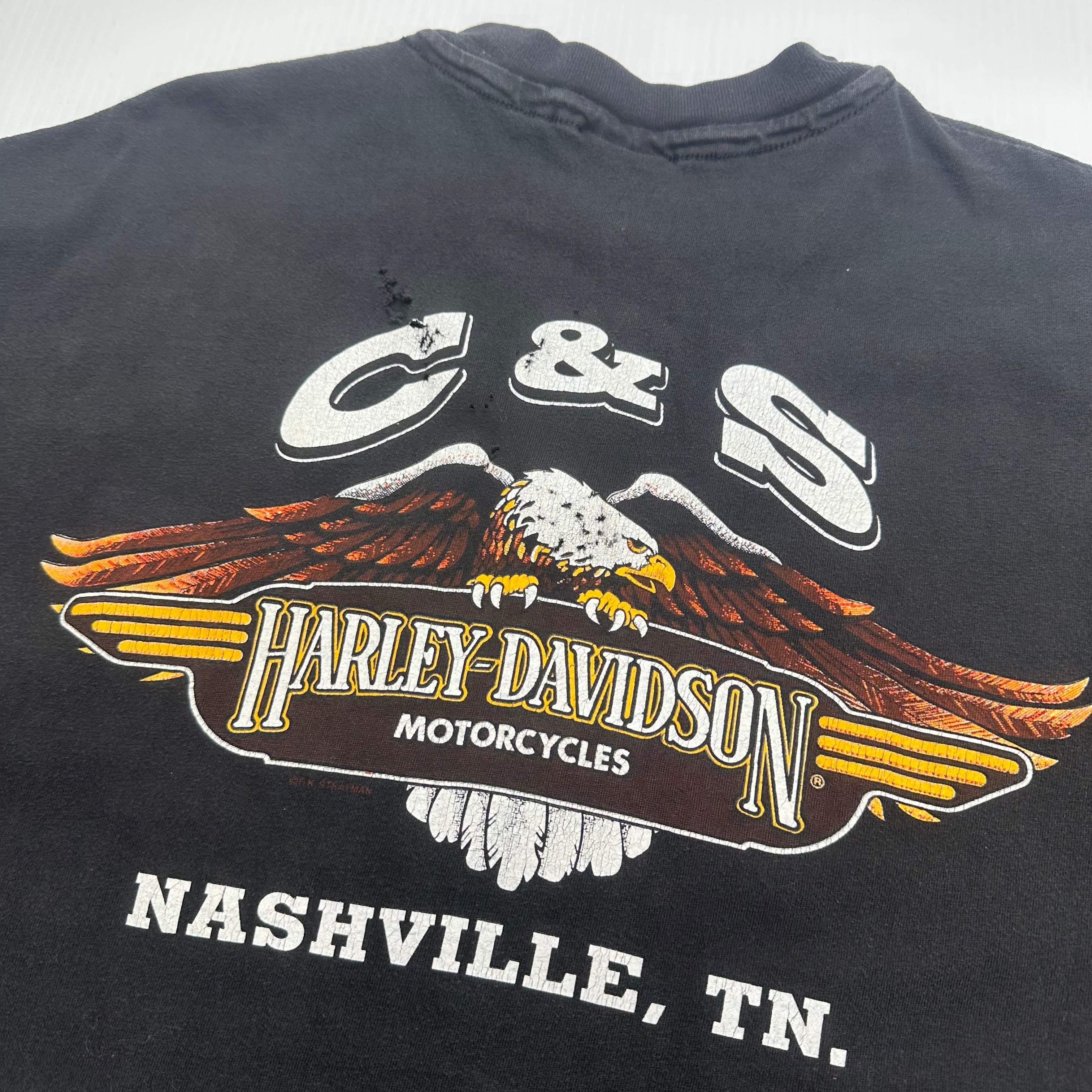 90s Harley Davidson Nashville Tennessee Eagle Pocket Tee XXL