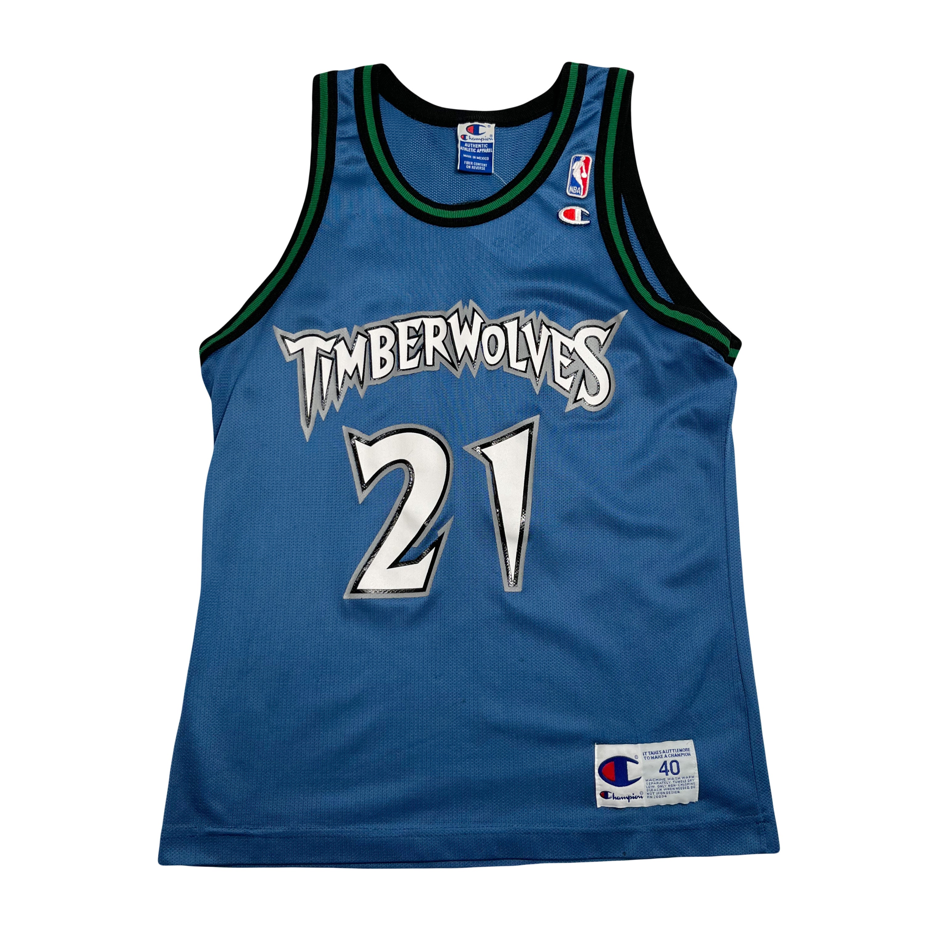 90s Champion Timberwolves Kevin Garnett Jersey S