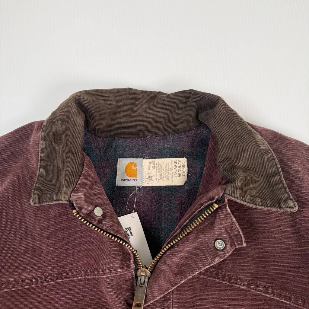 Vintage Carhartt Full Zip Blanket Lined Chore Jacket XXL