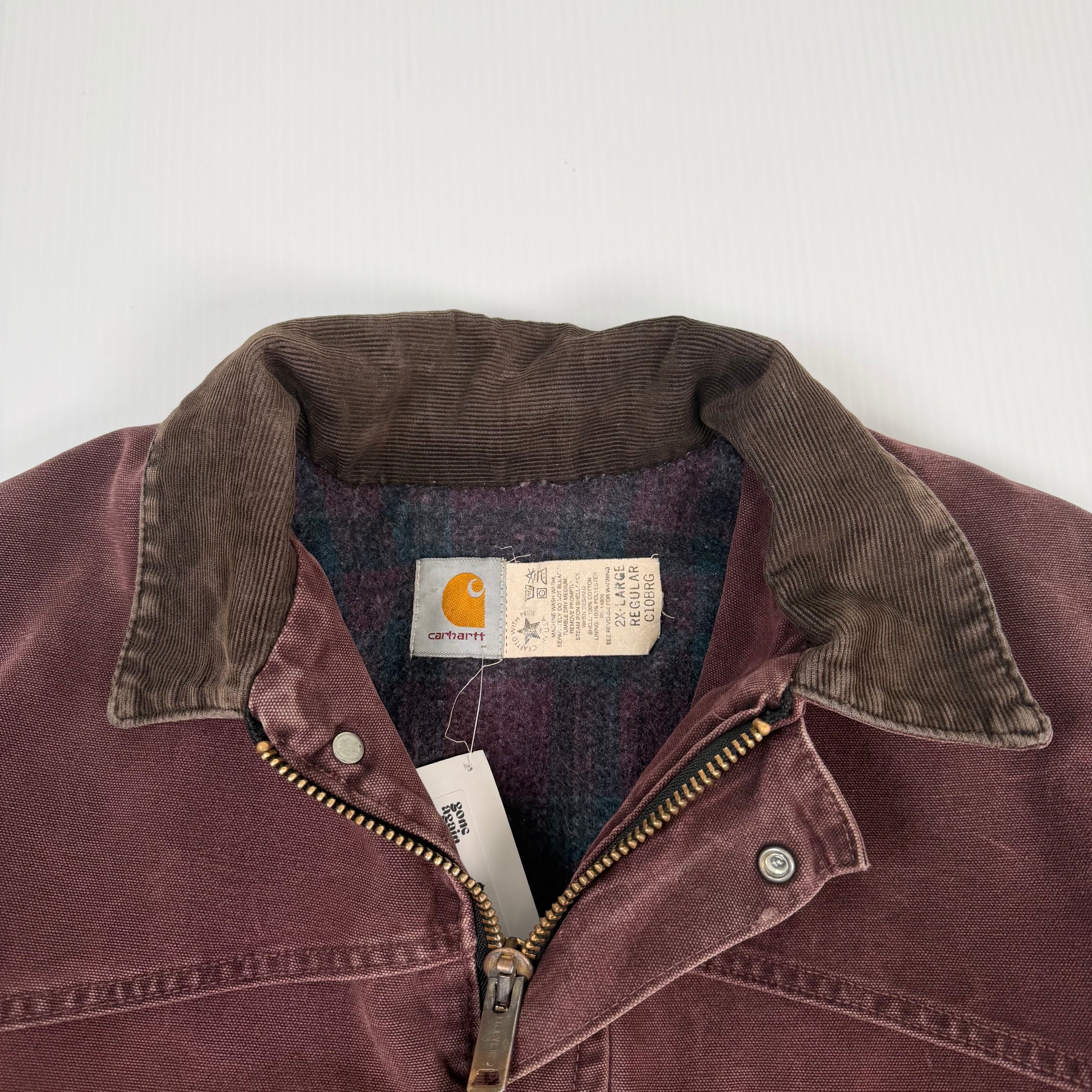 Vintage Carhartt Full Zip Blanket Lined Chore Jacket XXL