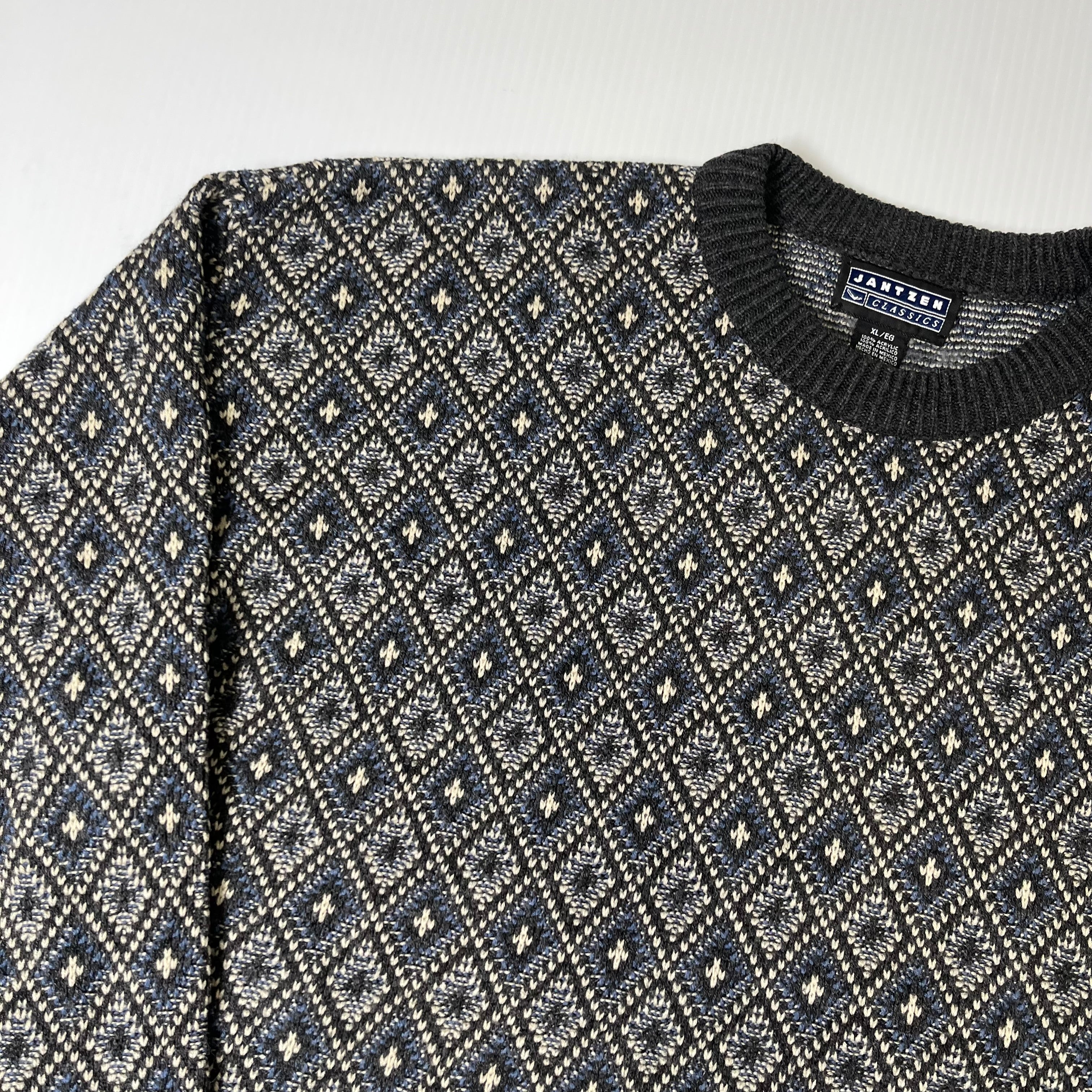 Jantzen Classics Diamond Pattern Knit Sweater XL