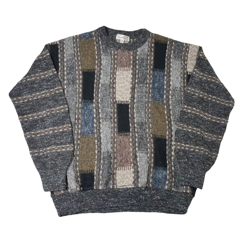 Vintage Arnold Palmer Patchwork Knit Sweater L