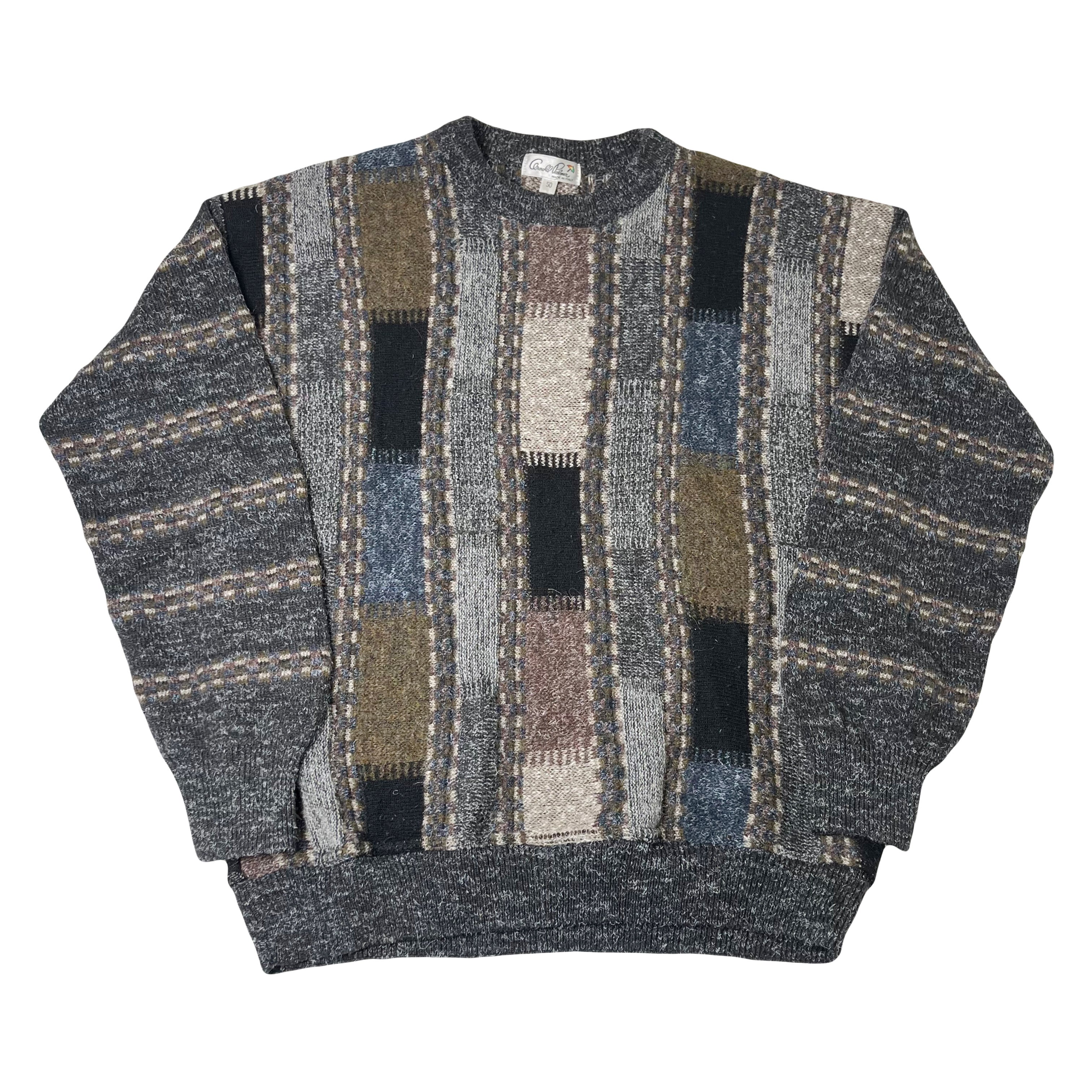 Vintage Arnold Palmer Patchwork Knit Sweater L