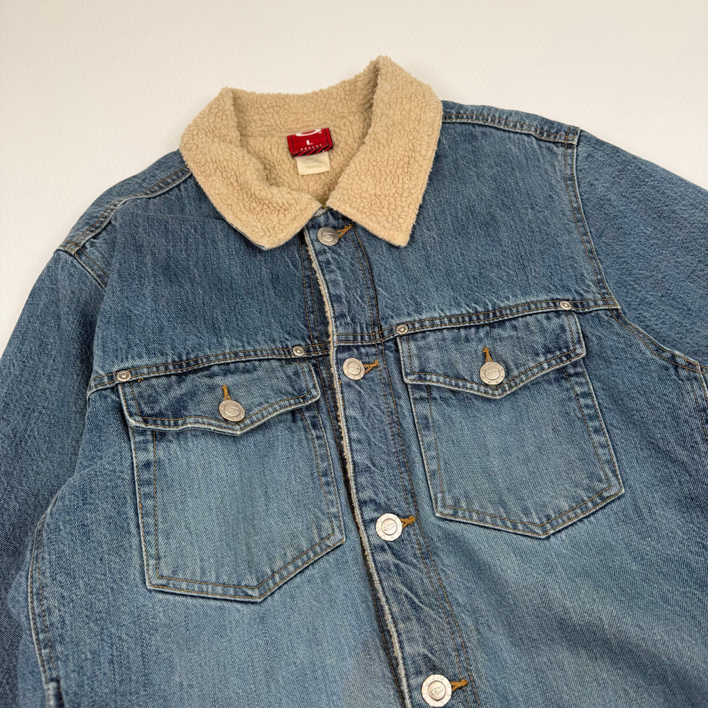 Y2K Oakley Sherpa Lined Denim Jacket L