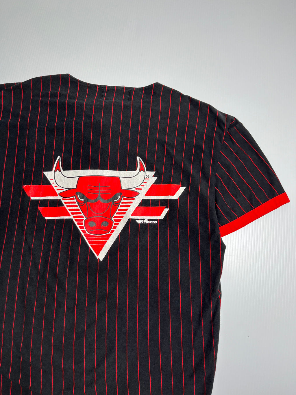 90s Chicago Bulls Ravens Pinstripe Baseball Jersey M