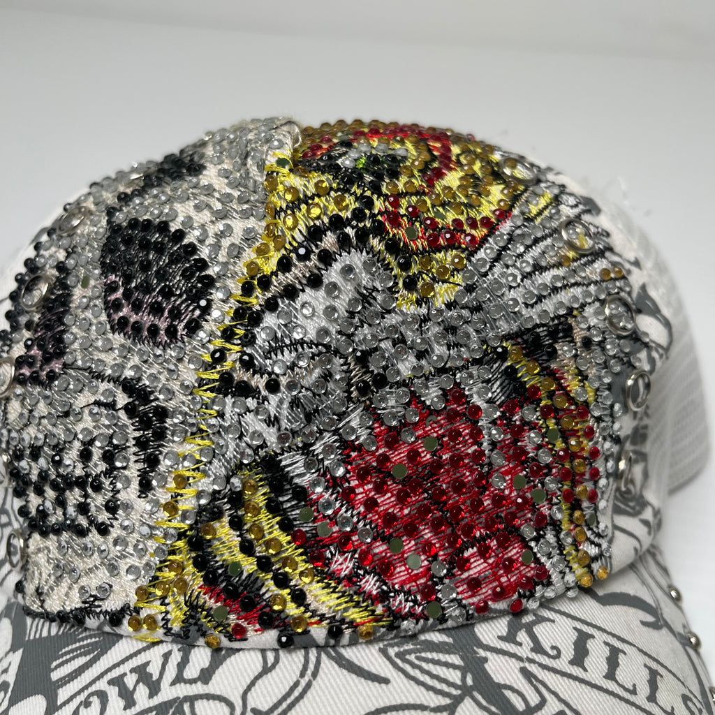 Y2K Ed Hardy Jewel Encrusted Trucker Hat