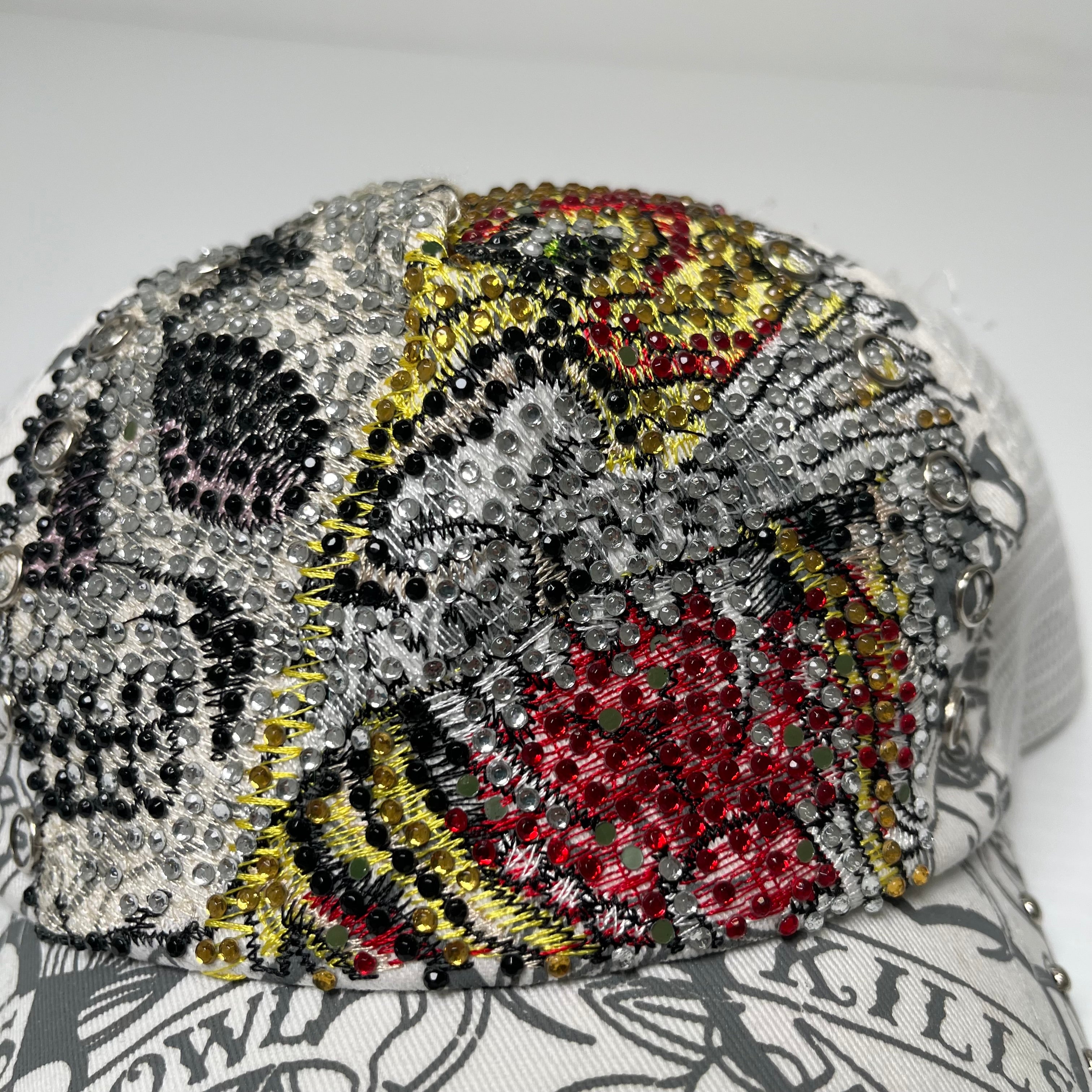 Y2K Ed Hardy Jewel Encrusted Trucker Hat