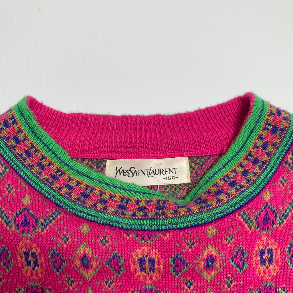 Yves Saint Laurent Patterned Knit Sweater S
