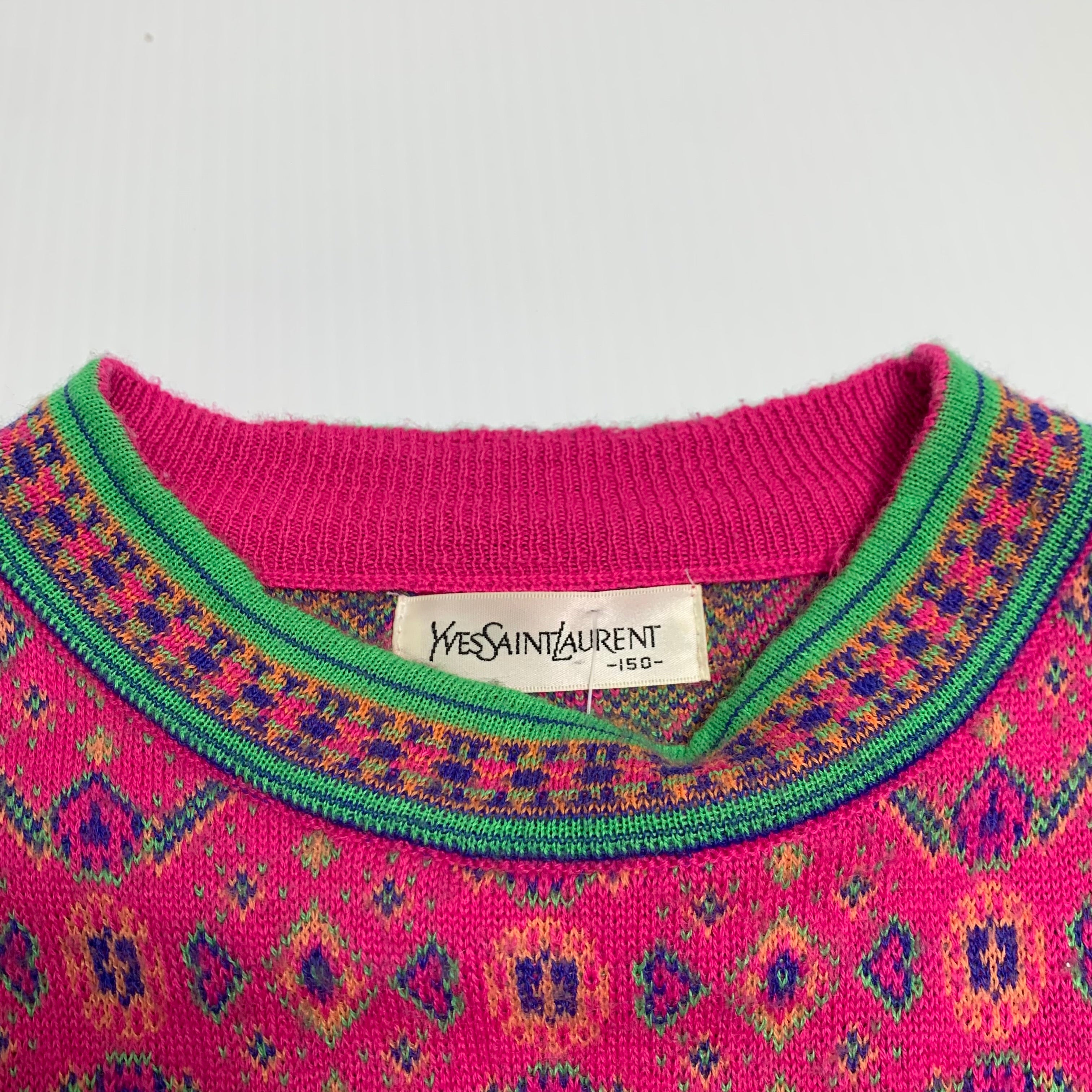 Yves Saint Laurent Patterned Knit Sweater S