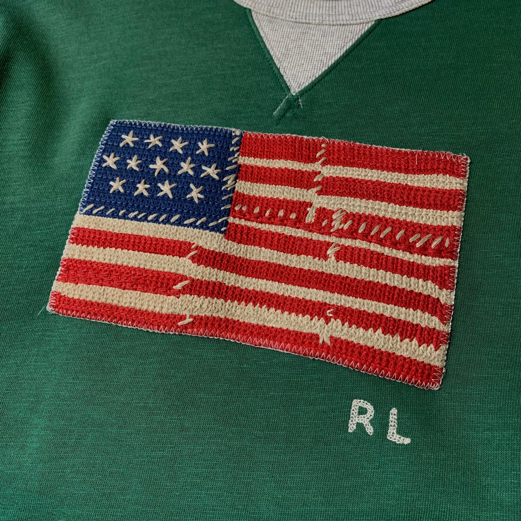 Polo Ralph Lauren Patchwork Sleeve Flag Crewneck S