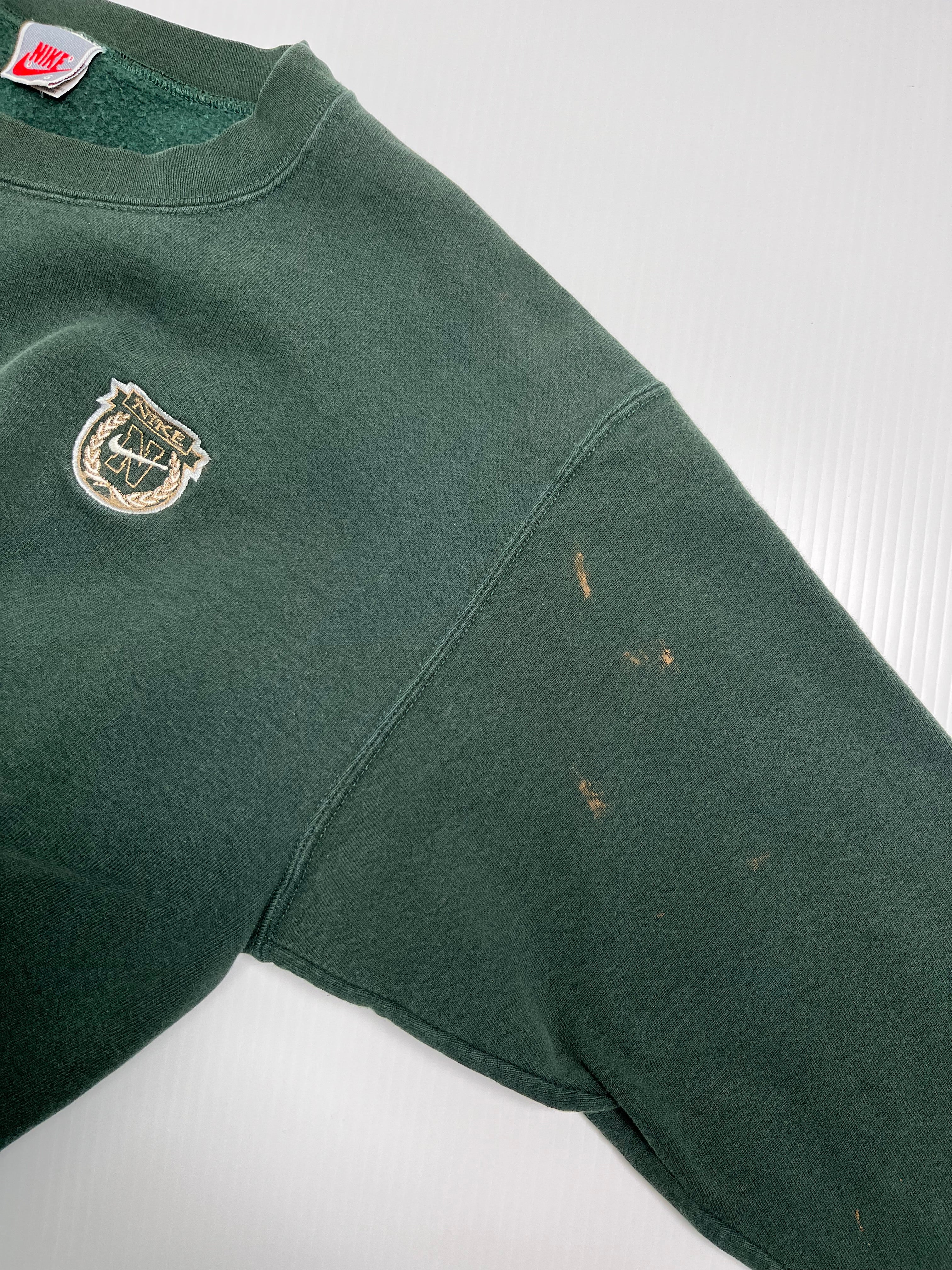 90s Nike Forest Green Crest Logo Crewneck L
