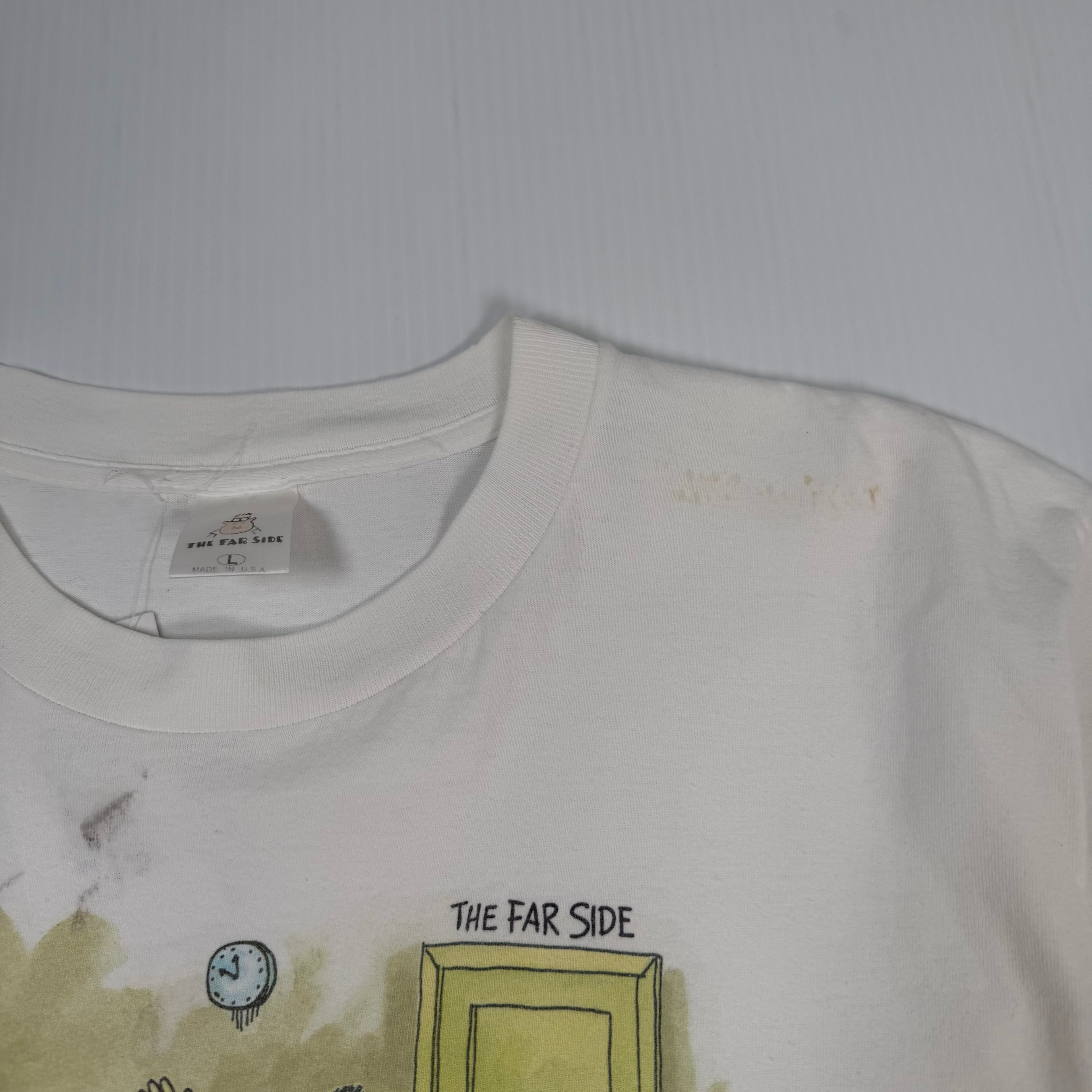 Vintage The Far Side My Brain Is Full Comic Tee L
